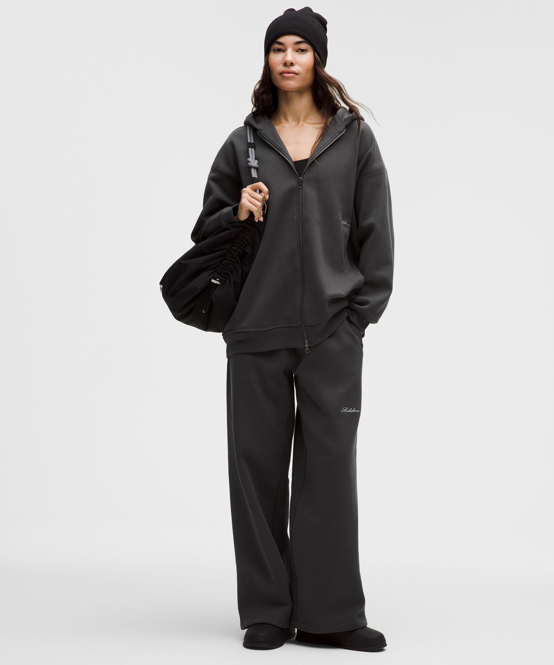 Lululemon Women's Big Cozy Ultra-oversized Full-zip Hoodie In Black