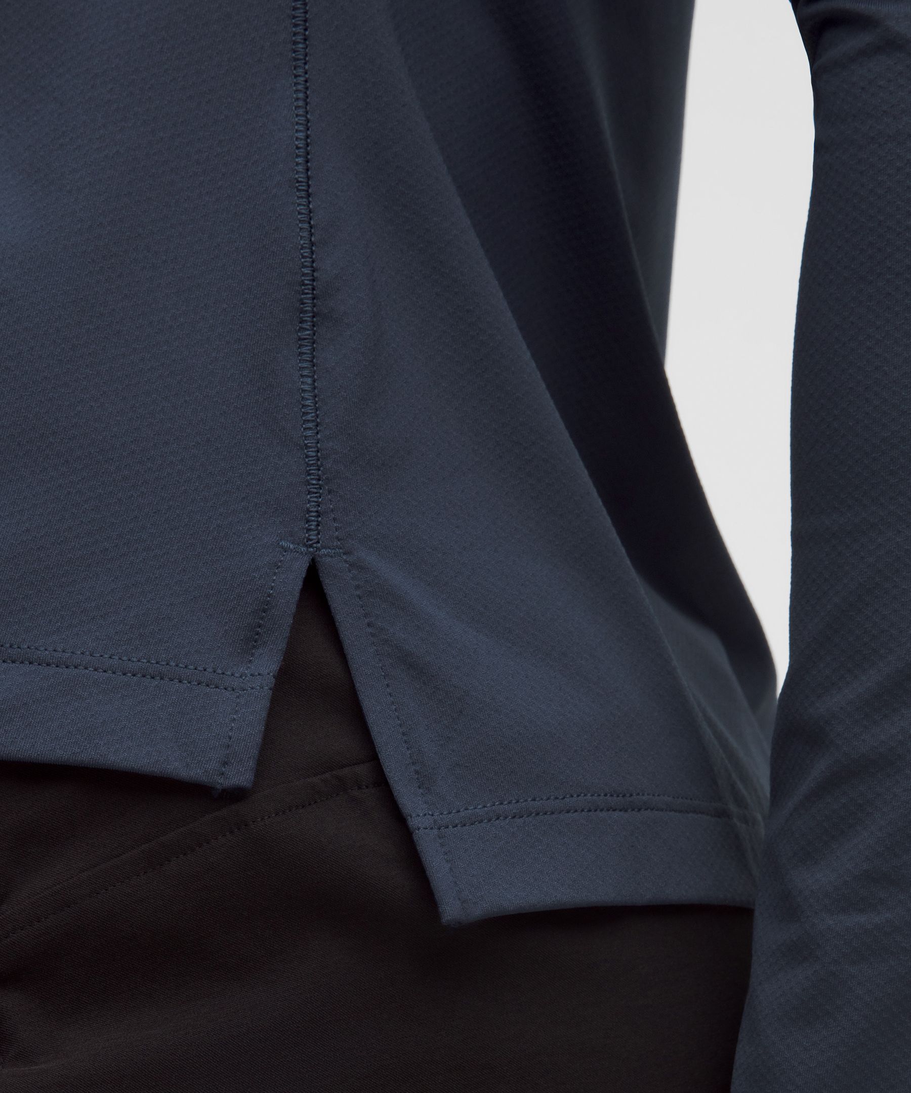 Quick-Dry Long-Sleeve Polo Shirt *Straight Hem - thumbnail 10