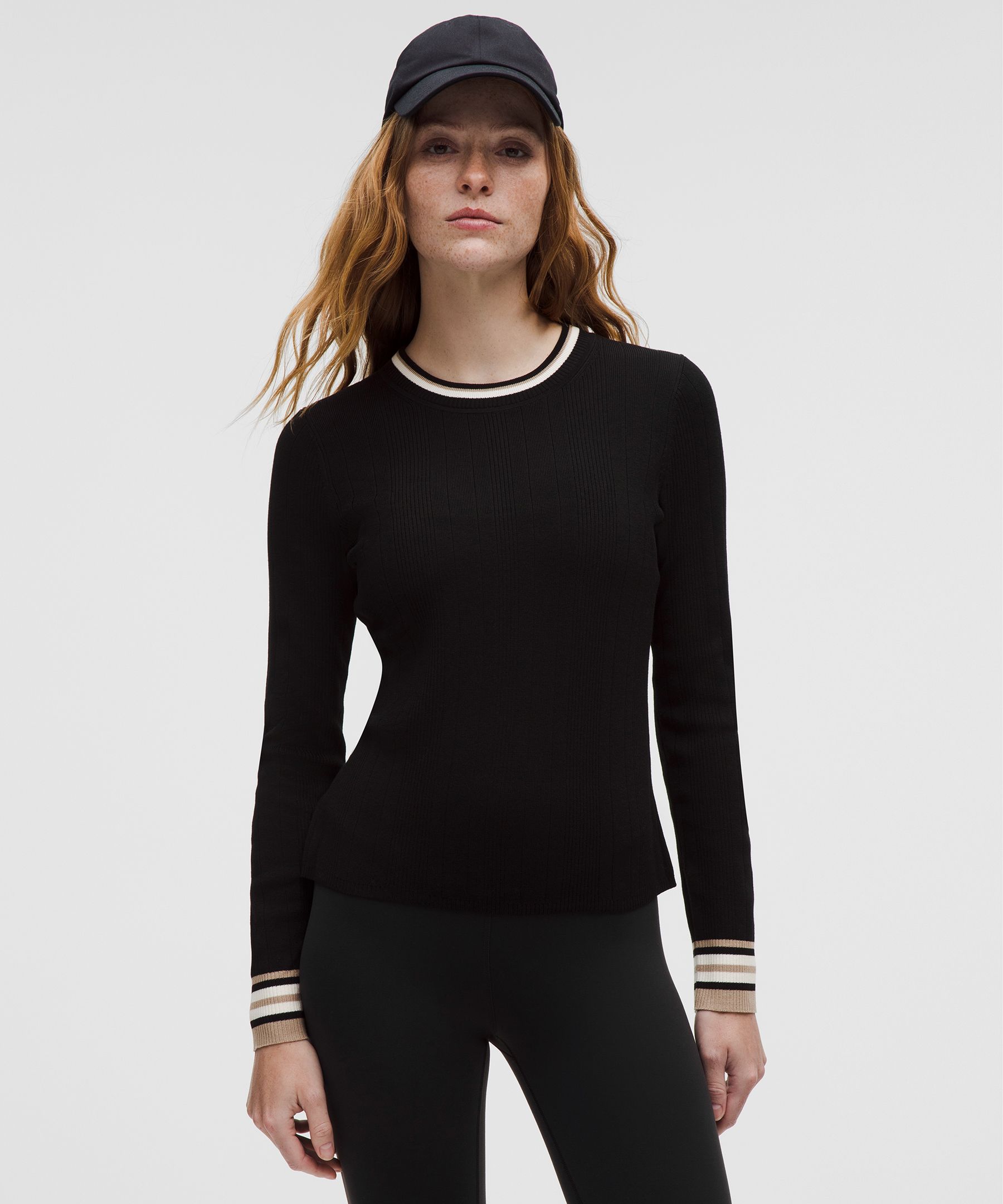 Cotton-Blend Long-Sleeve Crew