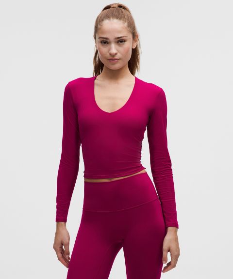 Женский лонгслив Lululemon All It Takes Ribbed Nulu с V-вырезом