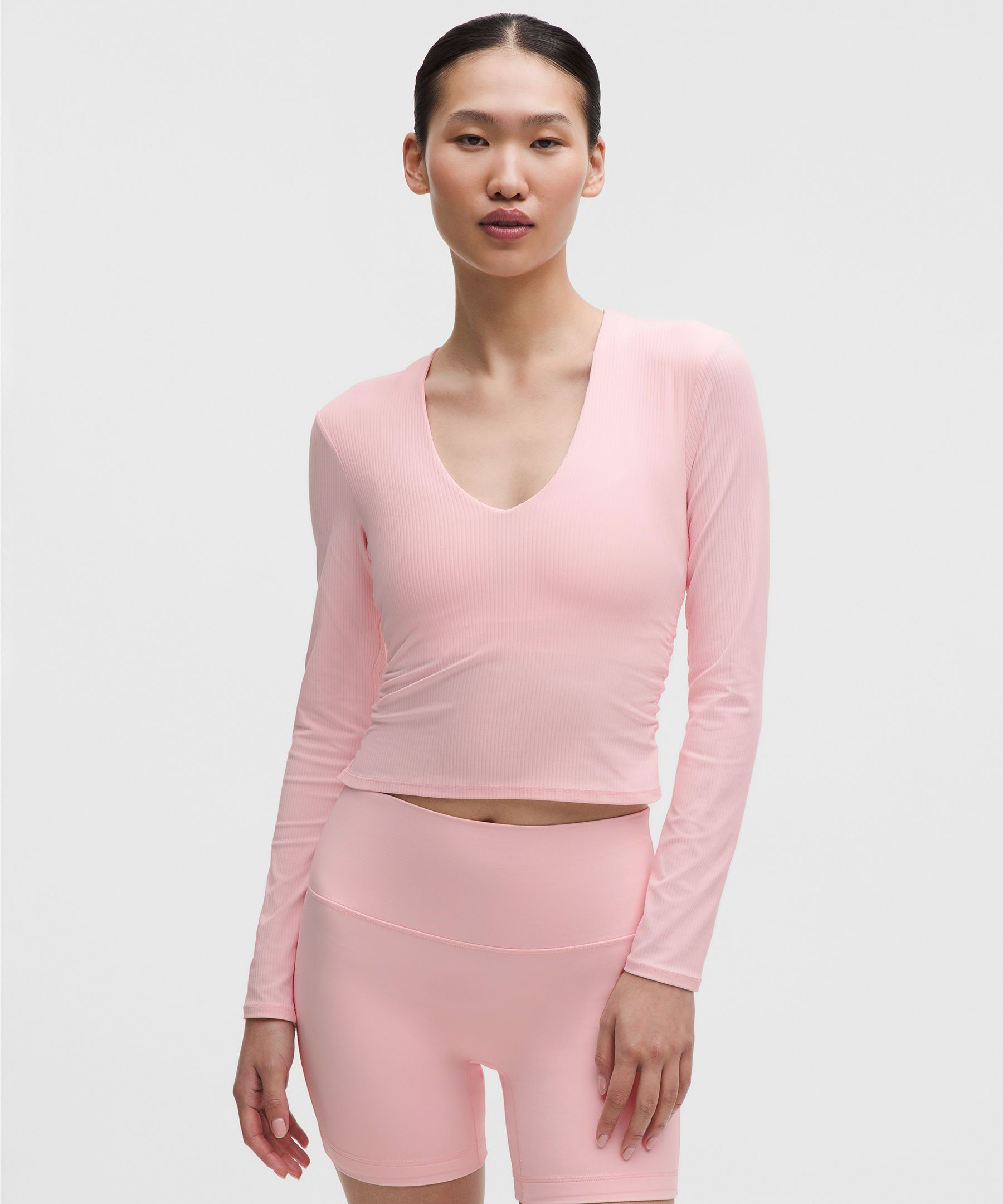 All It Takes Ribbed Nulu V-Neck Long-Sleeve Shirt 