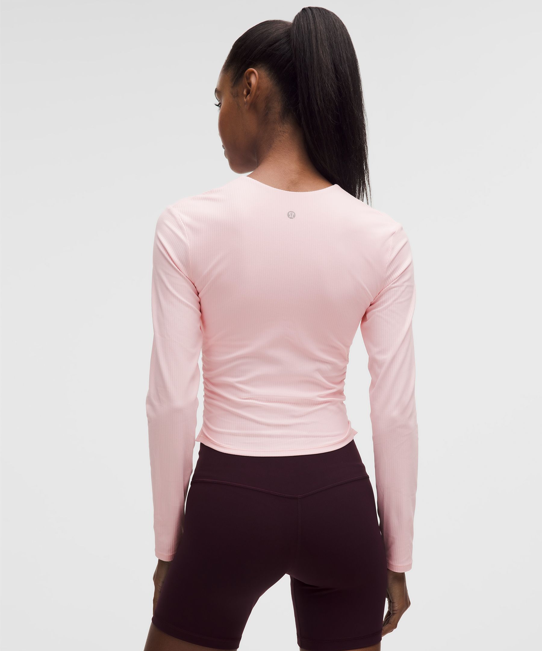 Lululemon All It Takes Ribbed Nulu V-neck Long-sleeve Shirt In Pink