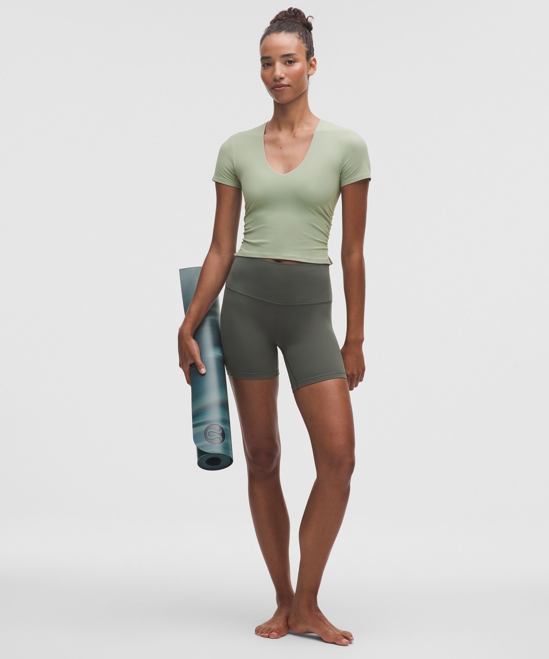 Lululemon All It Takes Ribbed Nulu V-neck T-shirt In Green