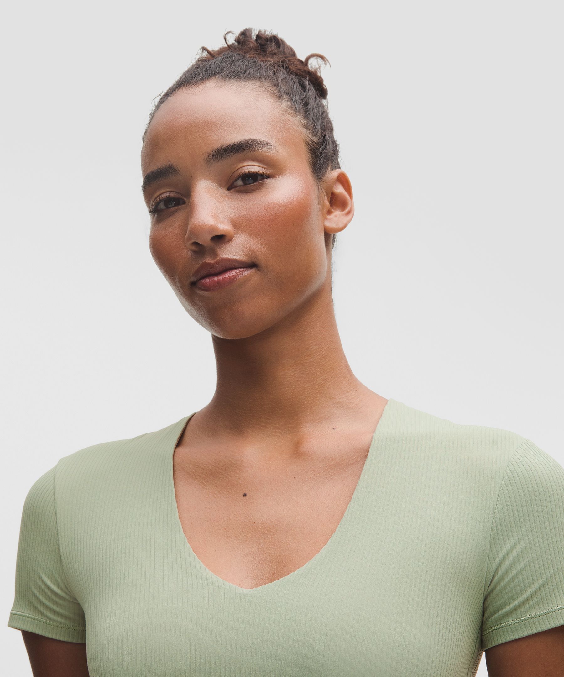 Lululemon All It Takes Ribbed Nulu V-neck T-shirt In Green