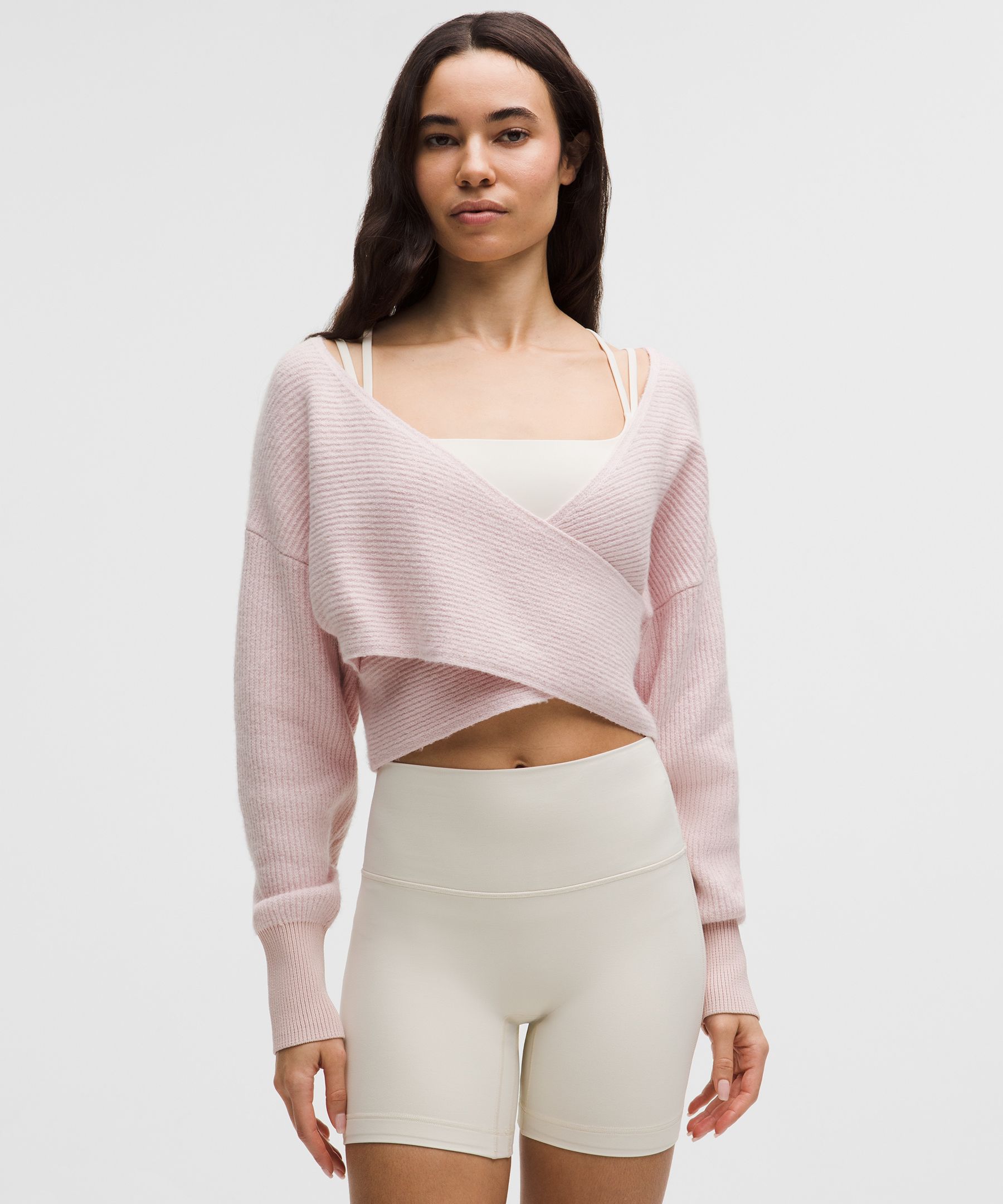 Brushed Cotton Reversible Crossover Sweater