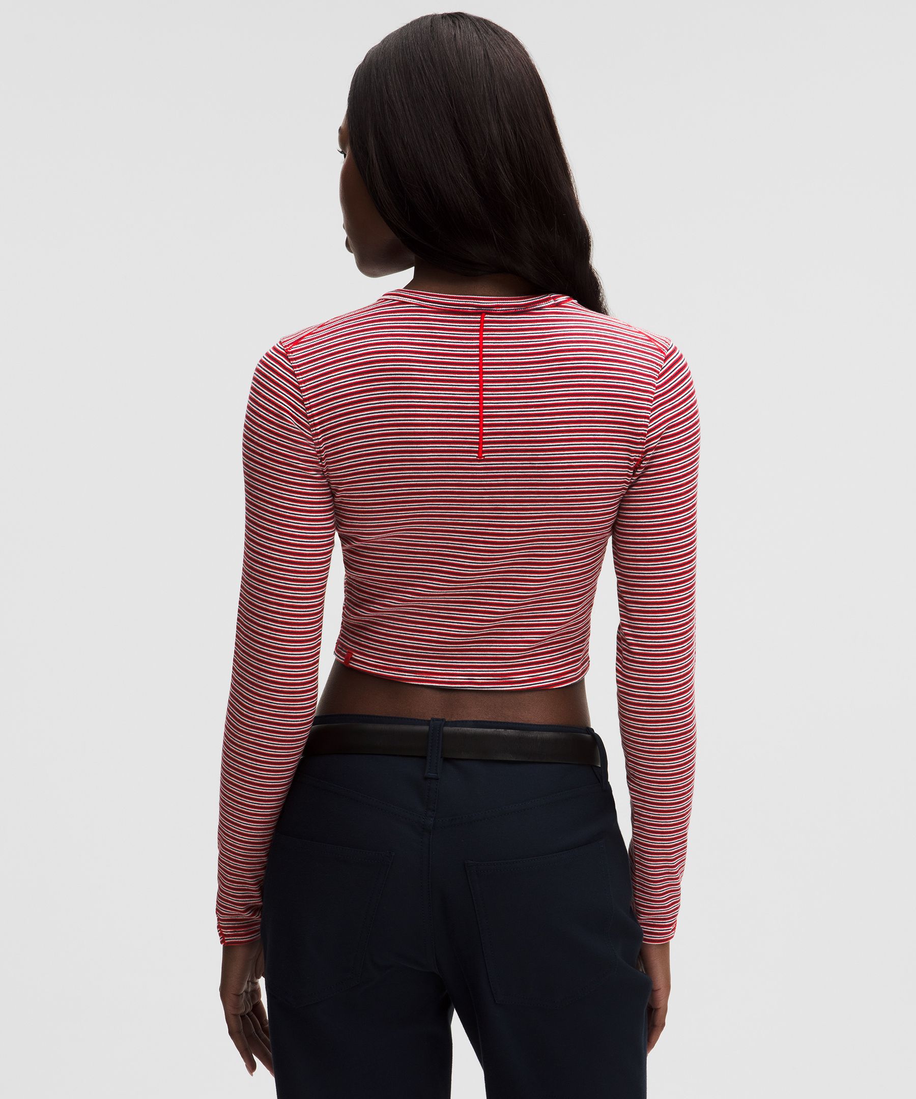 Hold Tight Straight-Hem Cropped Long-Sleeve Shirt