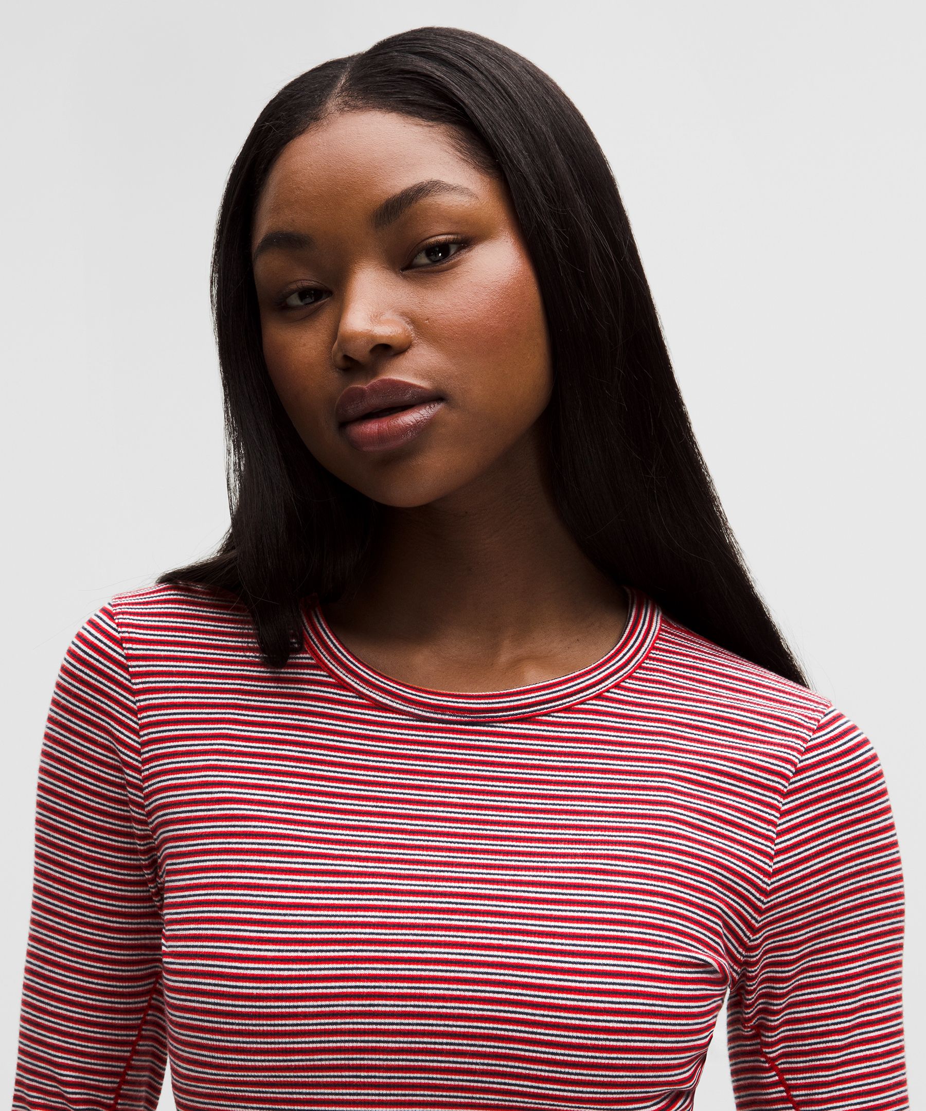 Hold Tight Straight-Hem Cropped Long-Sleeve Shirt