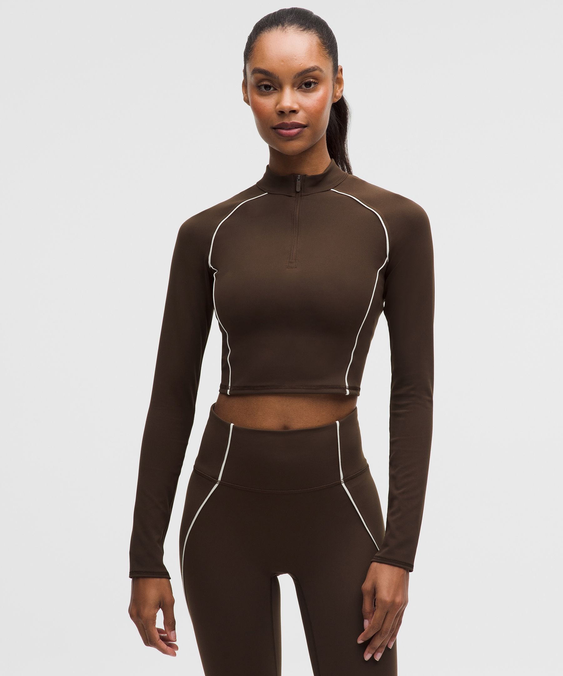 Wunder Train クロップ 長袖ハーフジップ | ロングスリーブ | Lululemon JP