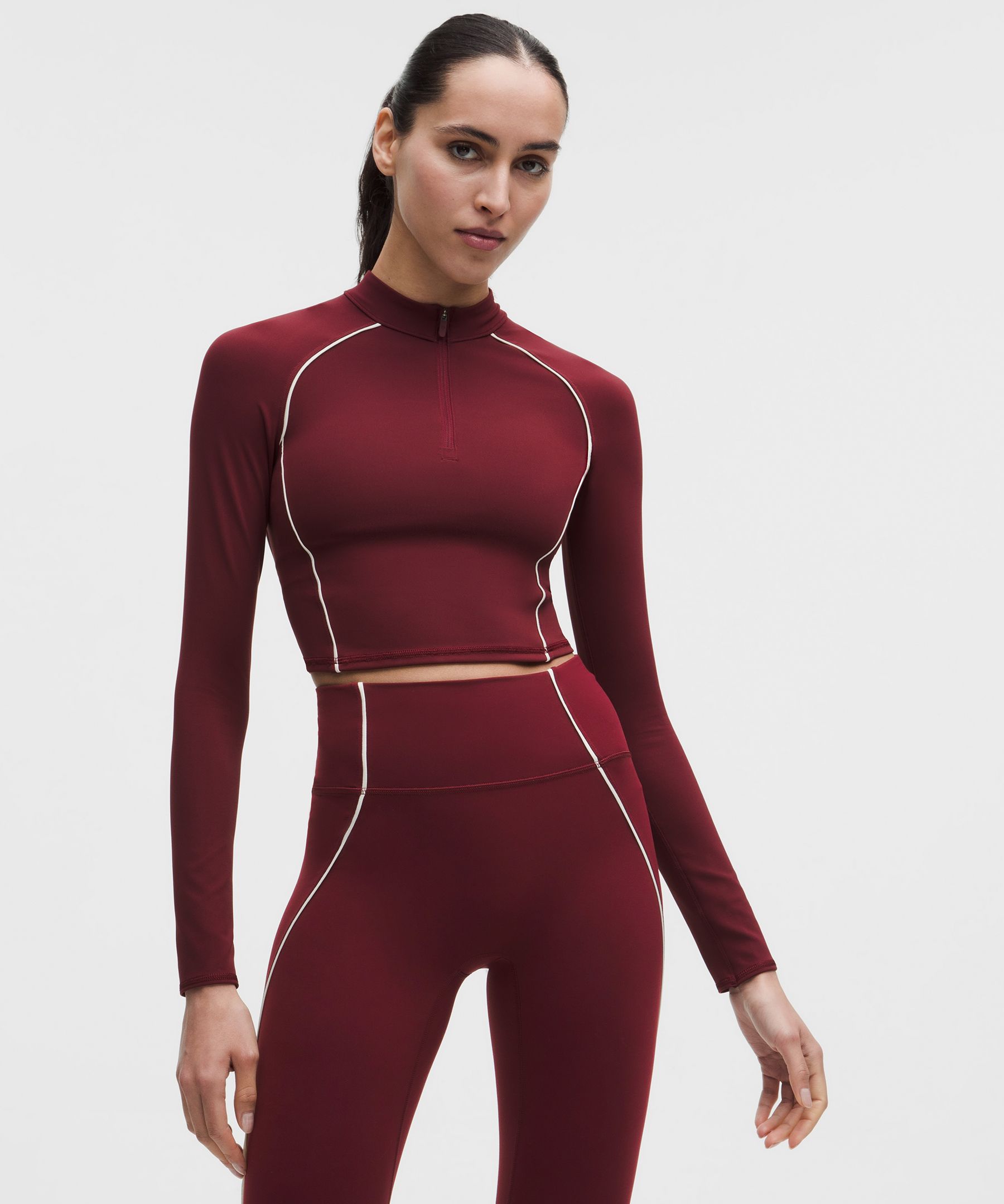 Wunder Train Cropped Long-Sleeve Half Zip