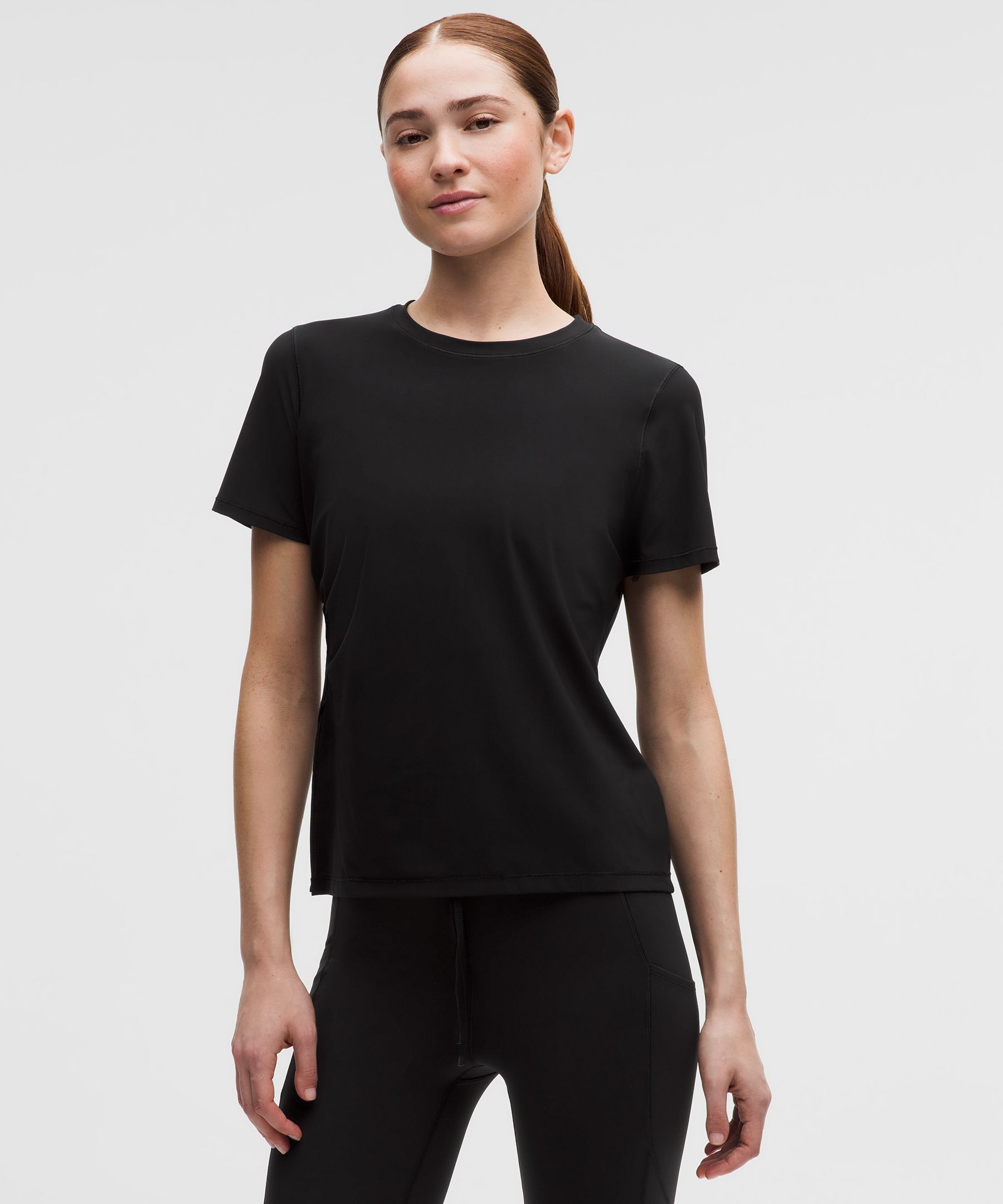 Side-Ruched Running Short-Sleeve Shirt