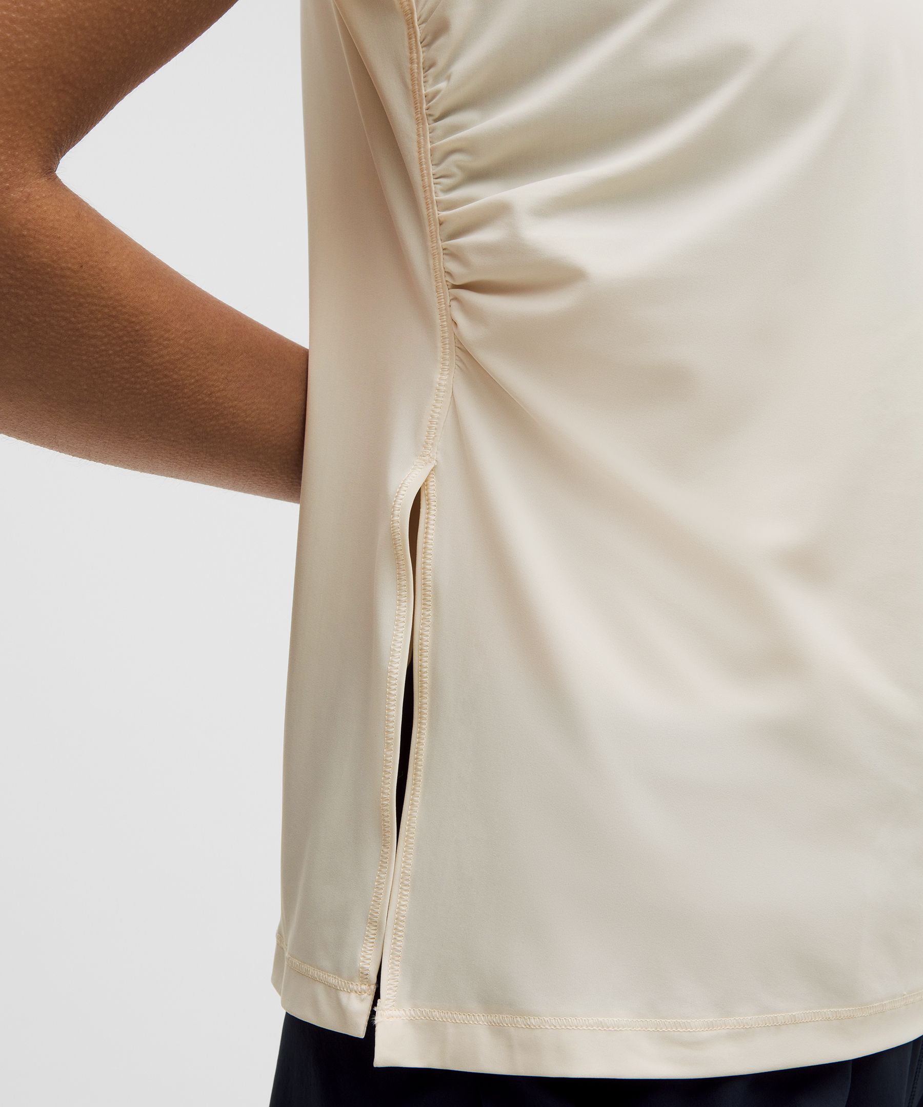 Side-Ruched Running Short-Sleeve Shirt