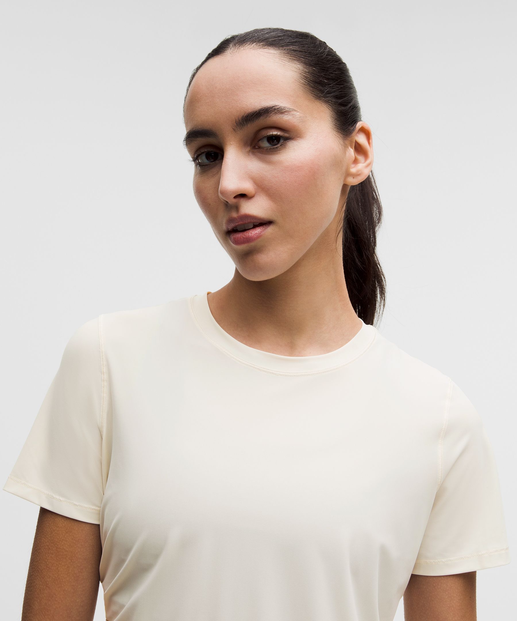 Side-Ruched Running Short-Sleeve Shirt