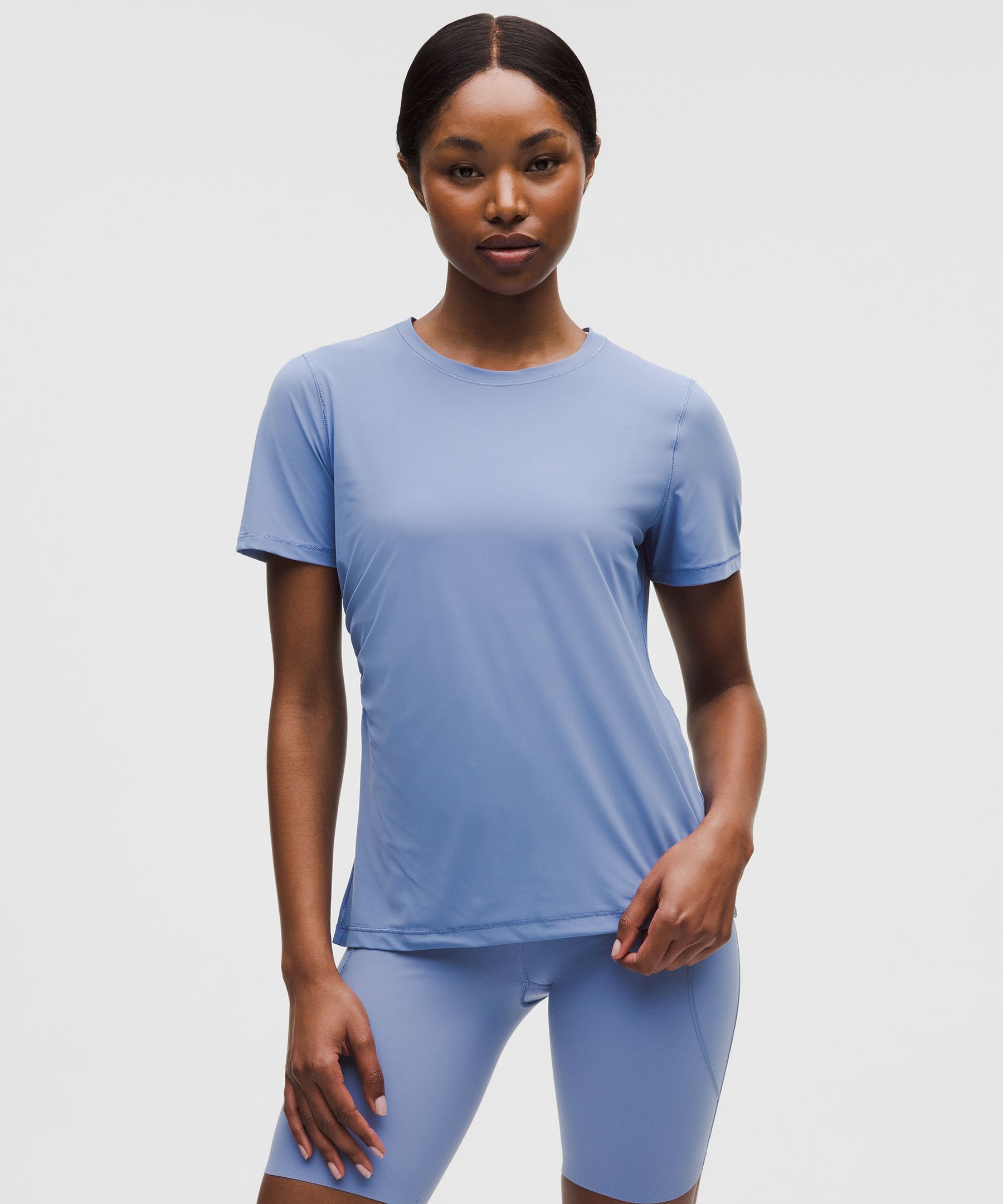 Side-Ruched Running Short-Sleeve Shirt