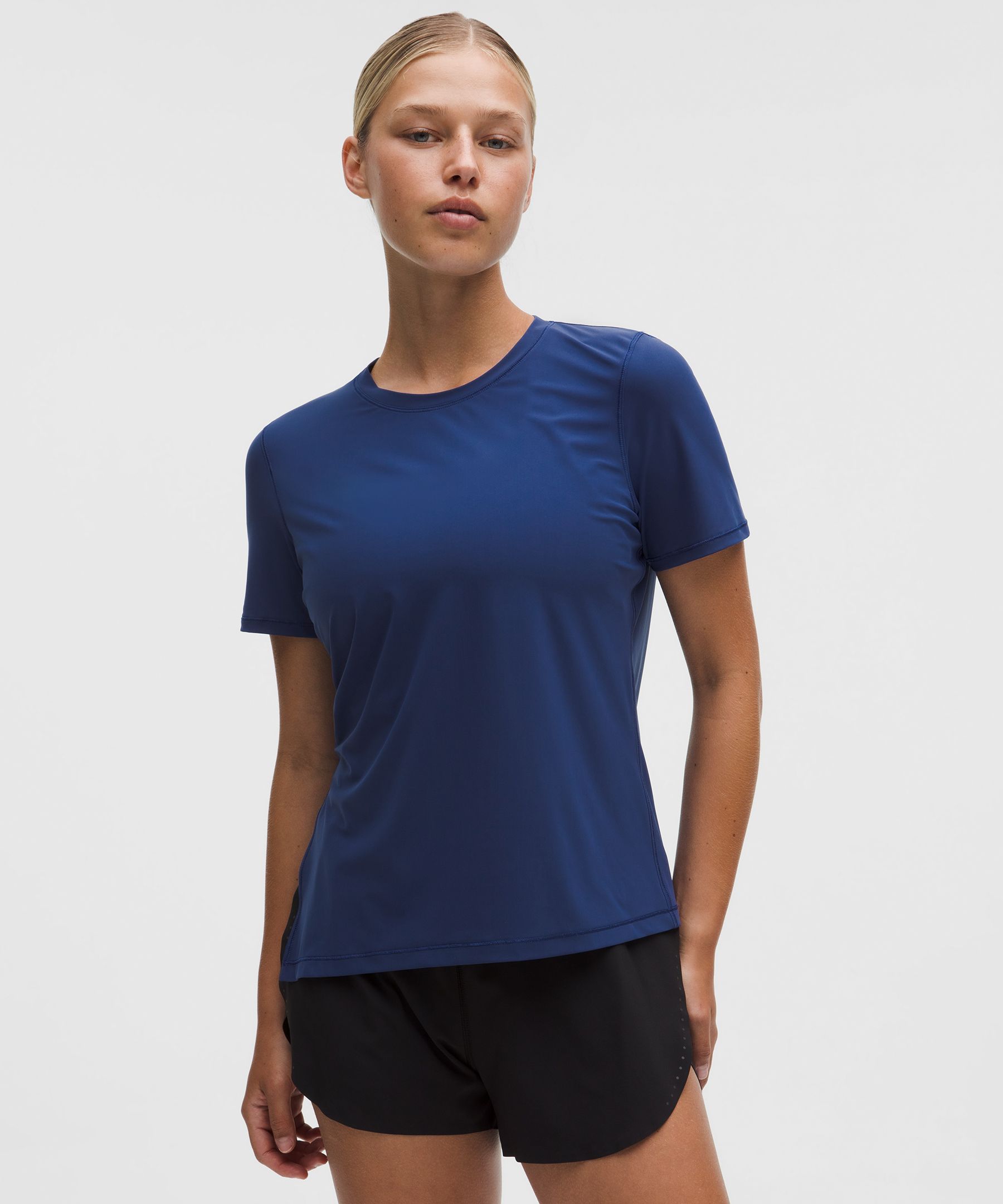 Side-Ruched Running Short-Sleeve Shirt