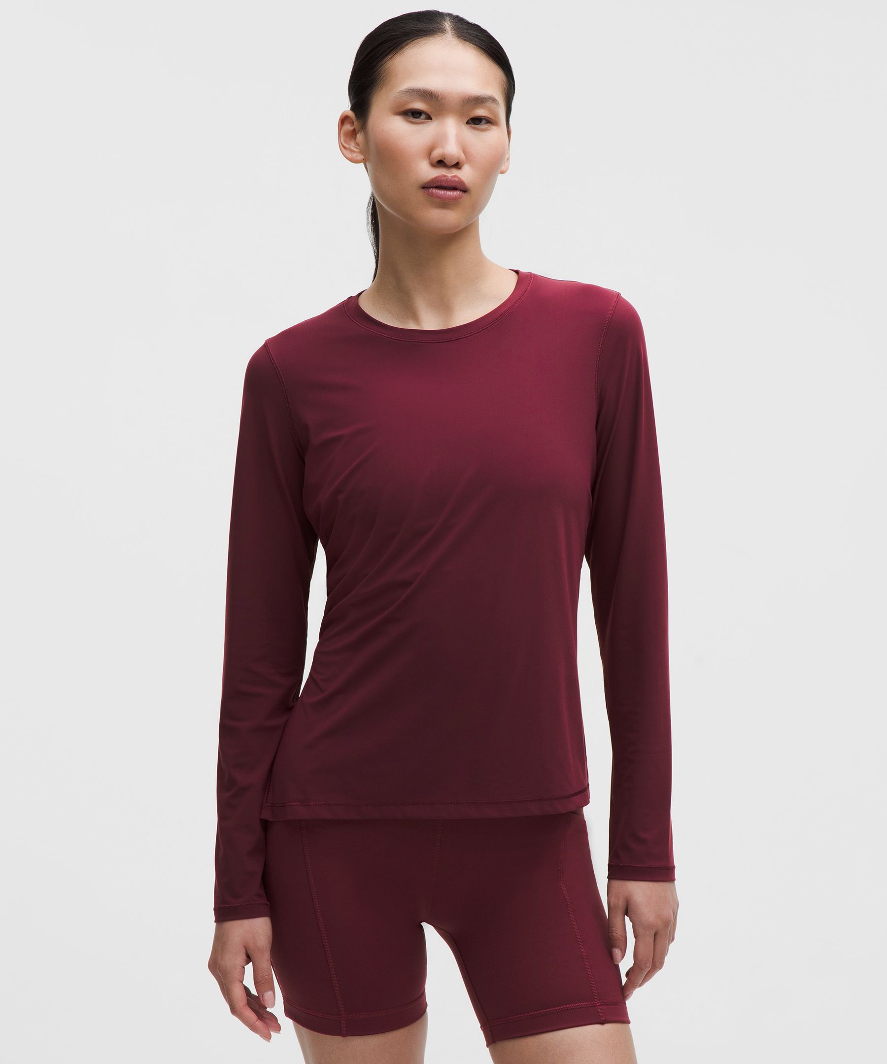 Side-Ruched Running Long-Sleeve Shirt