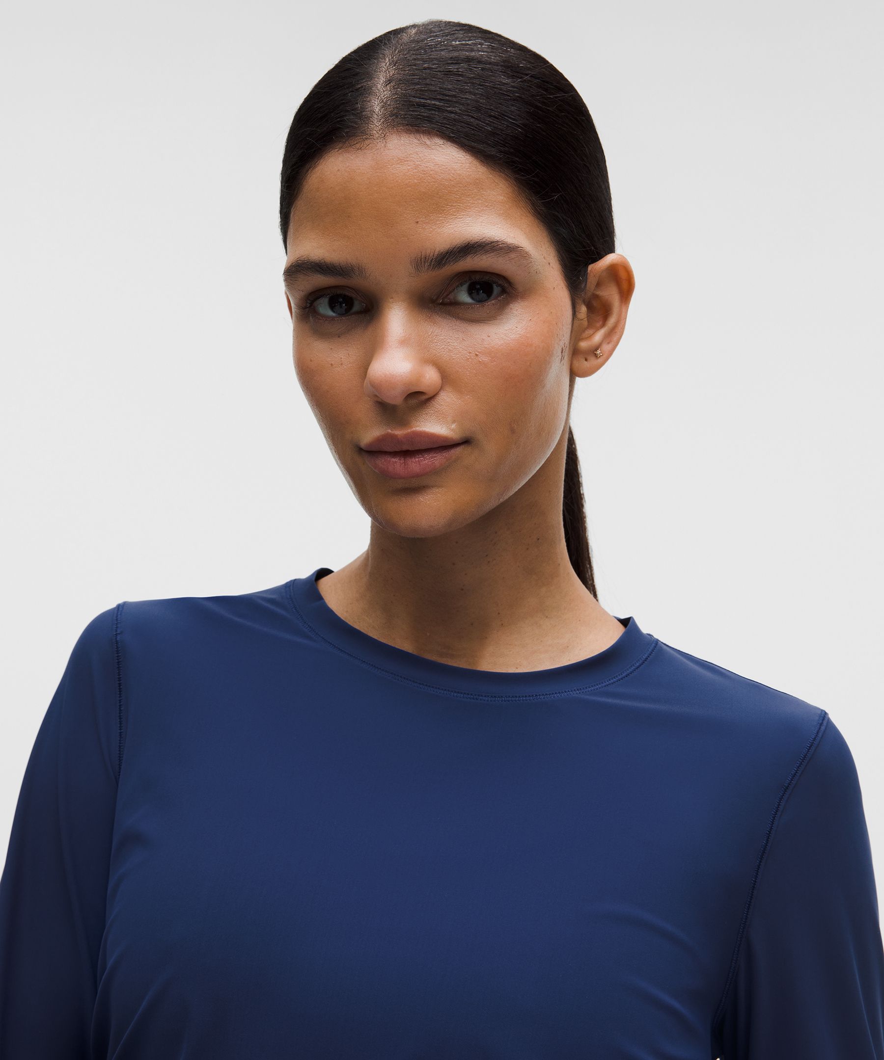 UV-Protective Side Ruched Running Long Sleeve