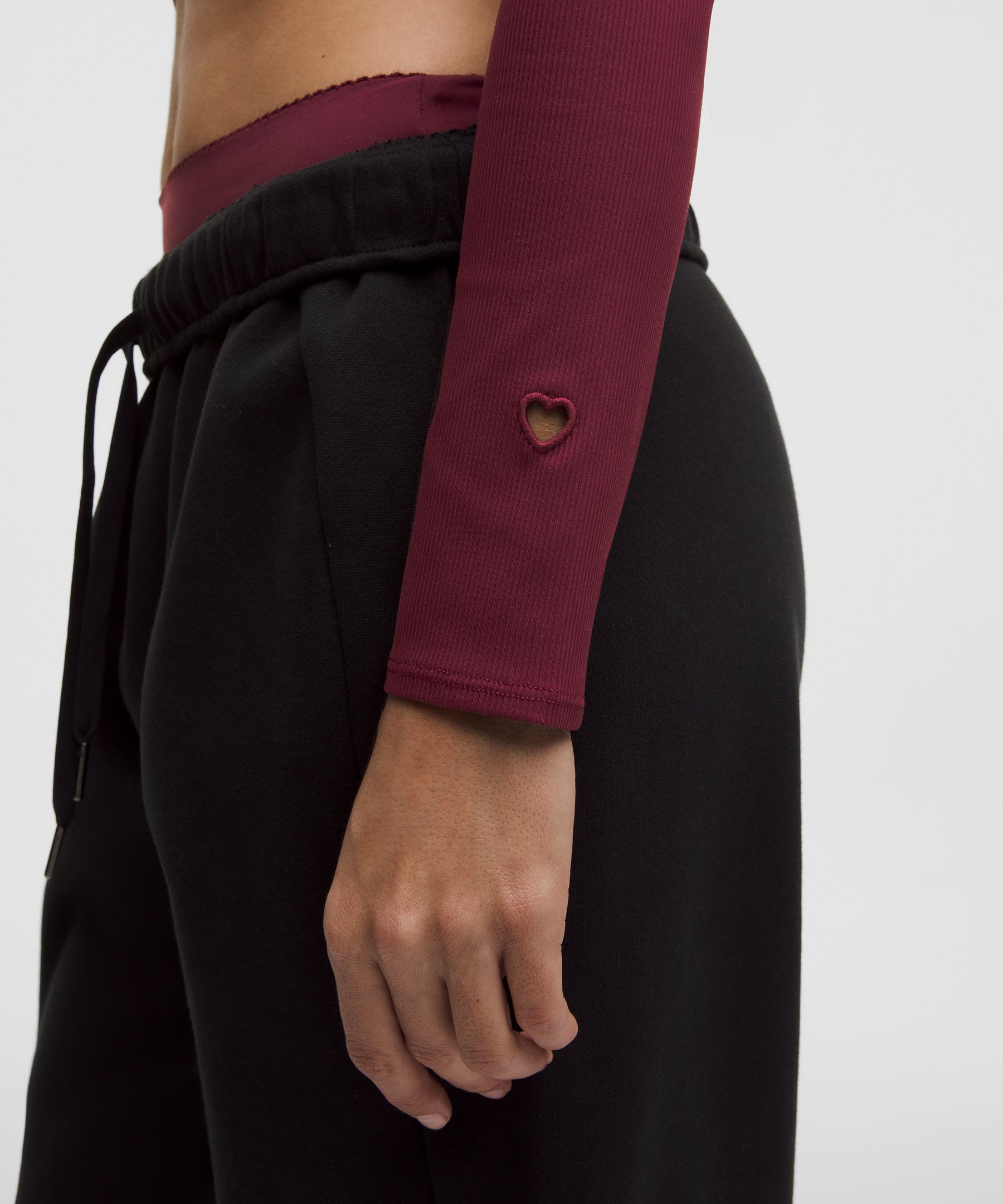 Nulu Ribbed Wrap-Front Long-Sleeve Shirt *Heart