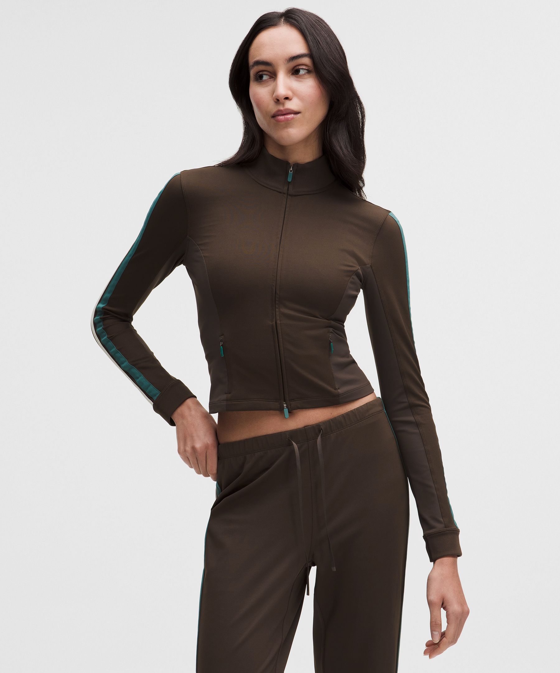 lululemon – Women’s Striped Slim-Fit Track Jacket – Color Brown – Size Small