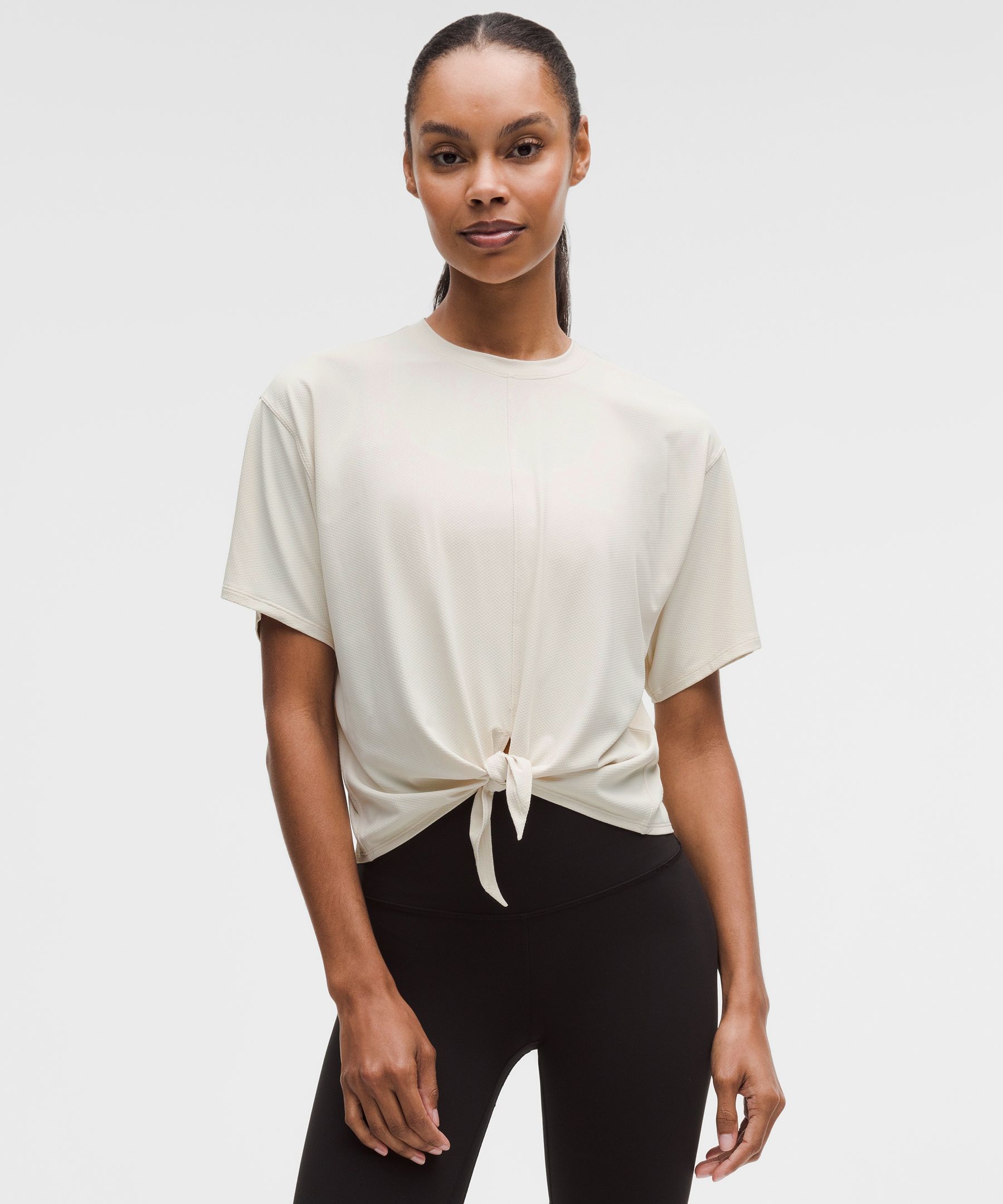 lululemon – Women’s All-Sport Tie-Front Short-Sleeve Shirt – Color White – Size XS