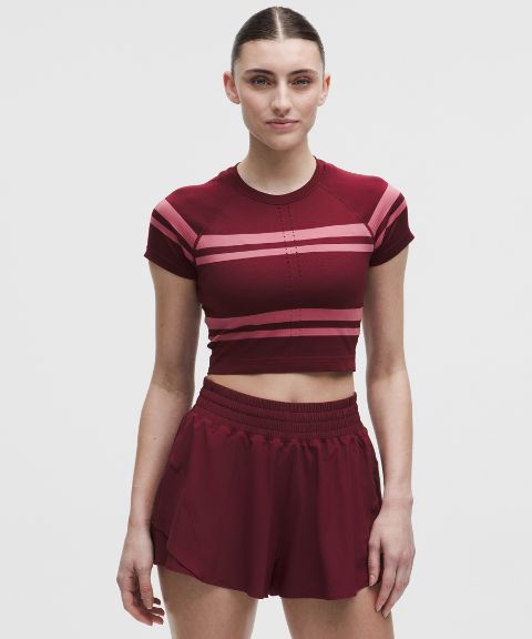 Женская укороченная рубашка Lululemon Swiftly Tech с коротким рукавом