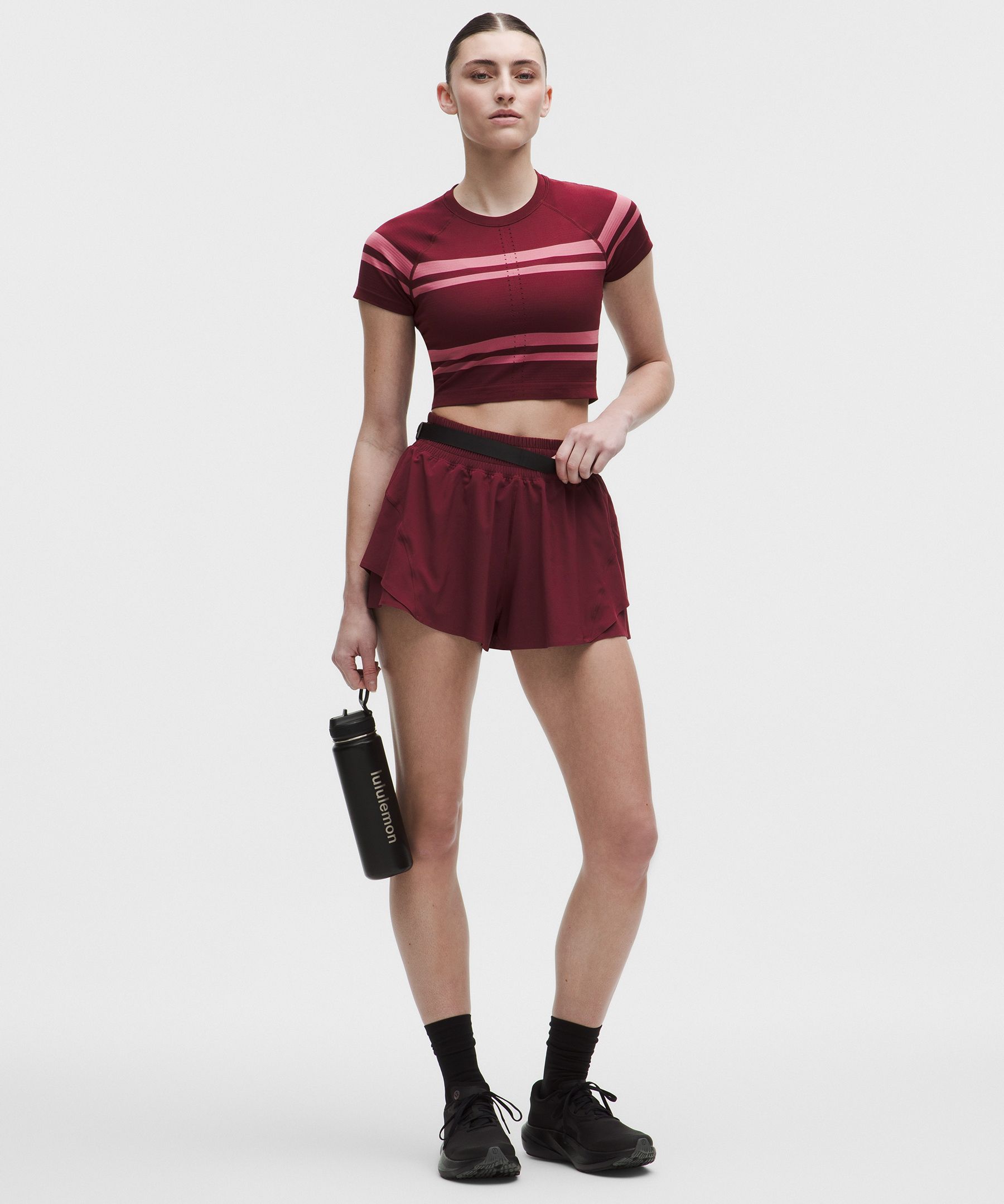 Swiftly Tech Cropped Short-Sleeve Shirt 2.0 *Stripe