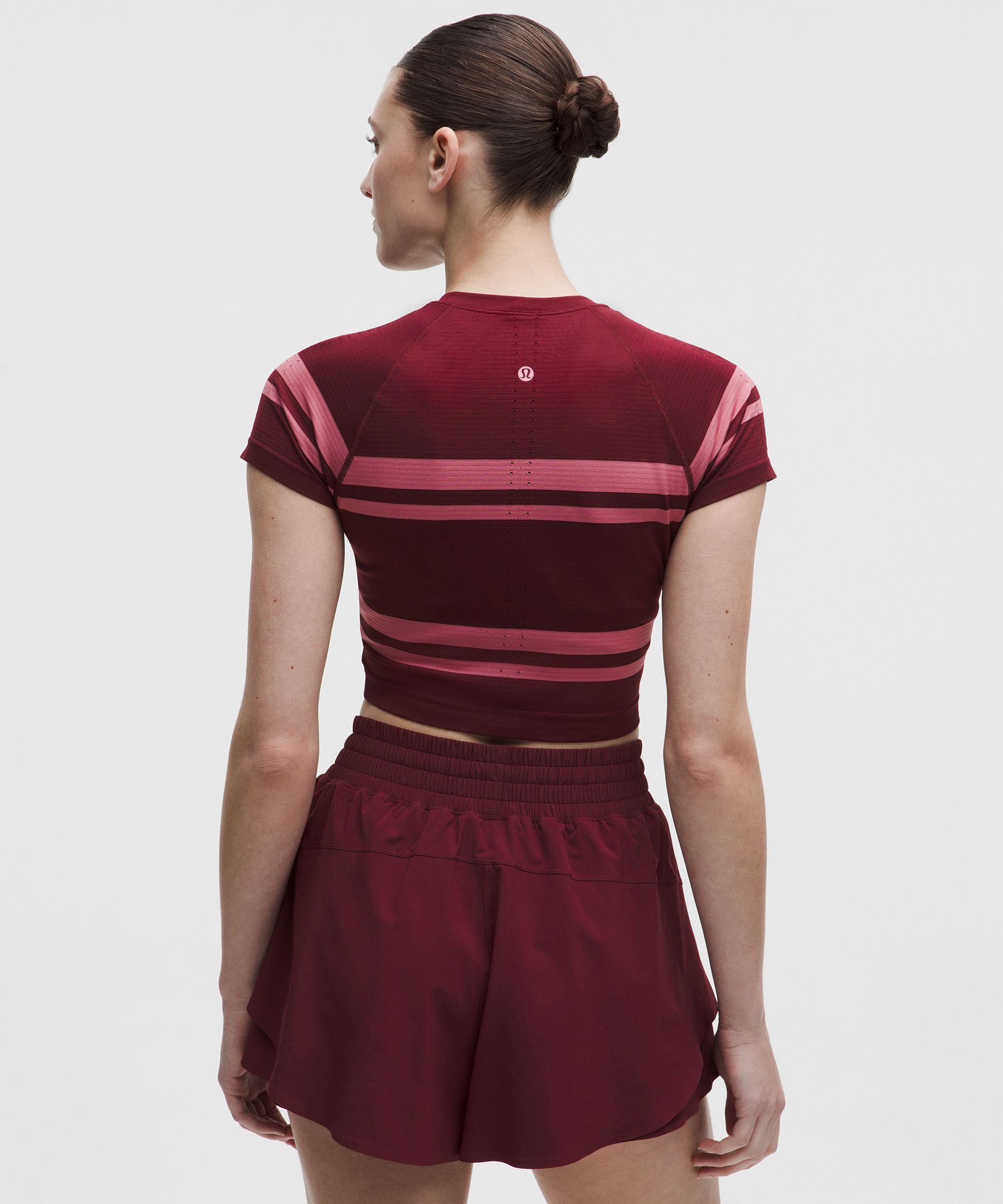 Swiftly Tech Cropped Short-Sleeve Shirt 2.0 *Stripe