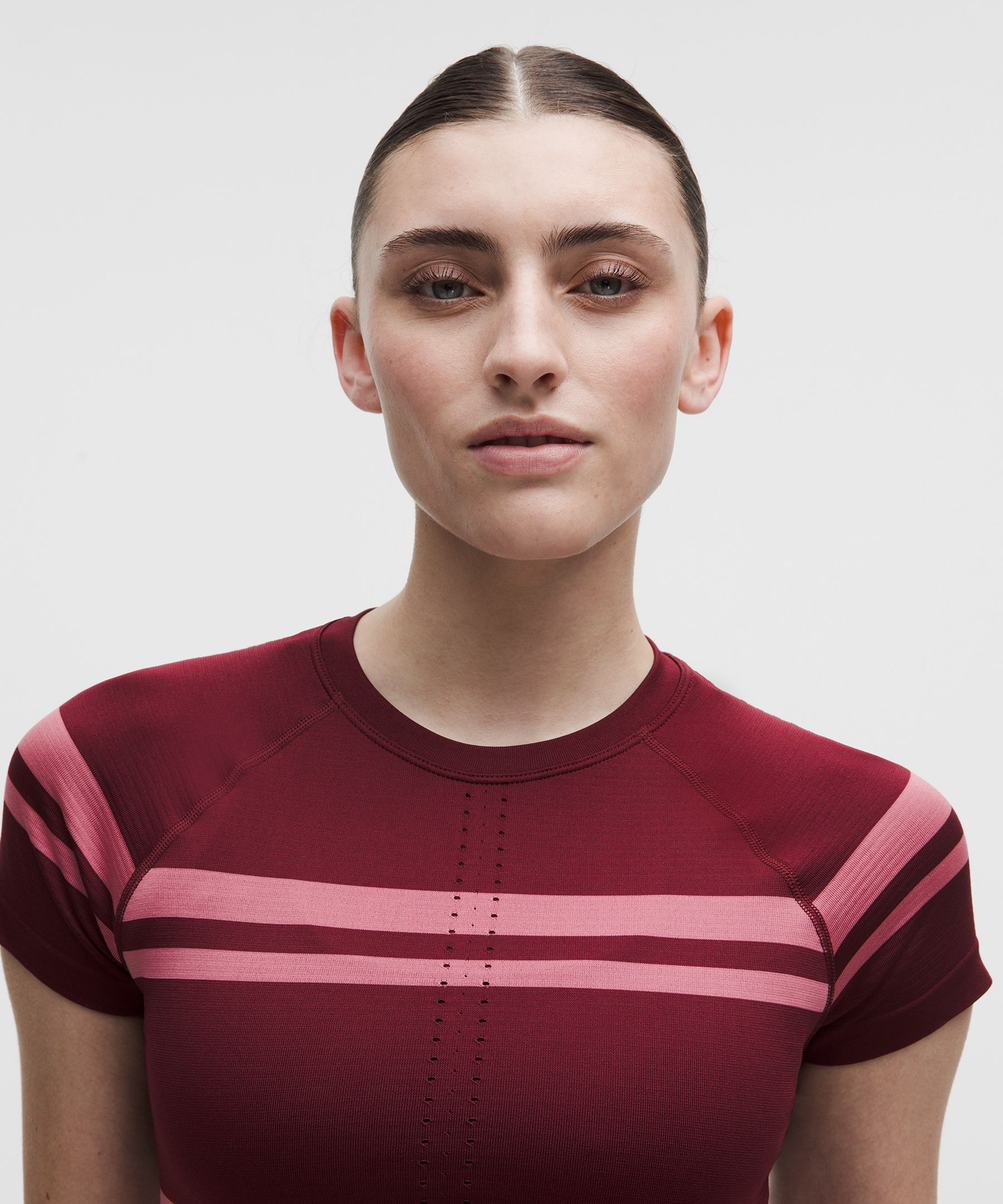 Swiftly Tech Cropped Short-Sleeve Shirt 2.0 *Stripe