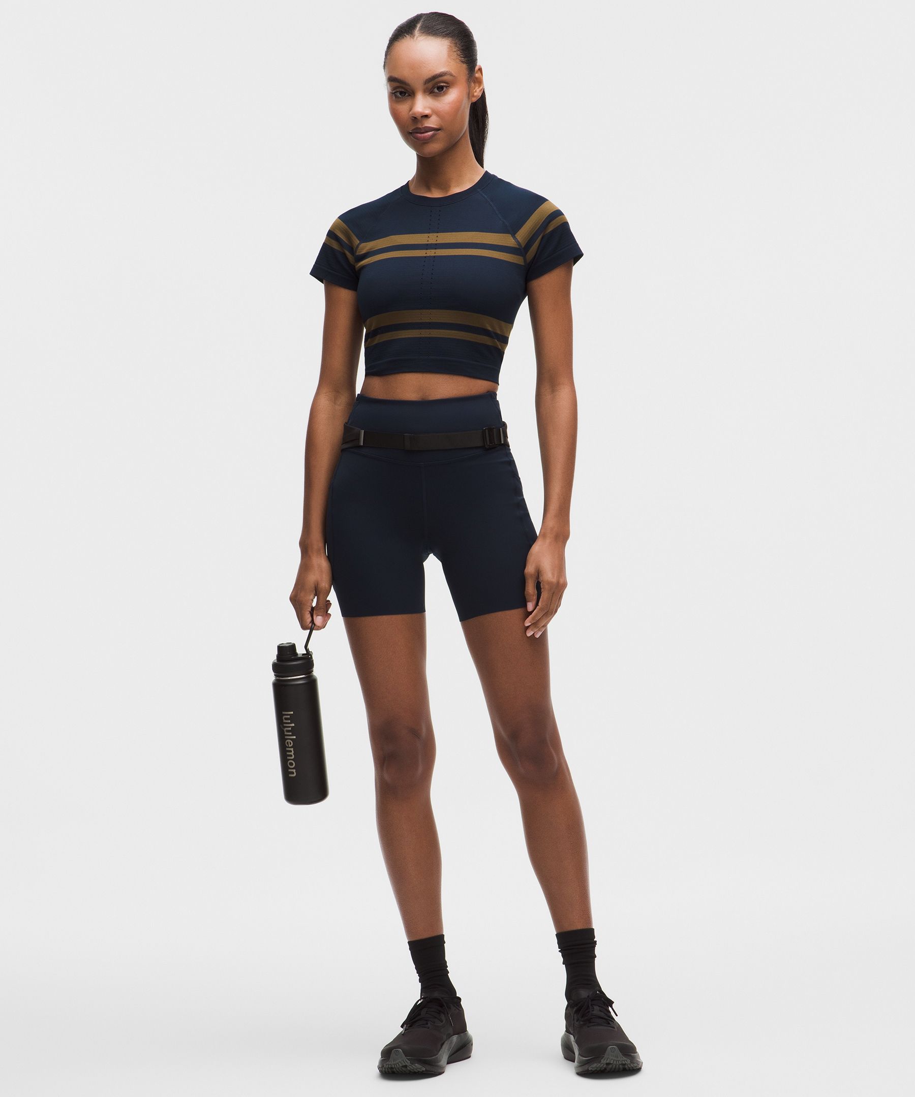 Swiftly Tech Cropped Short-Sleeve Shirt 2.0 *Stripe