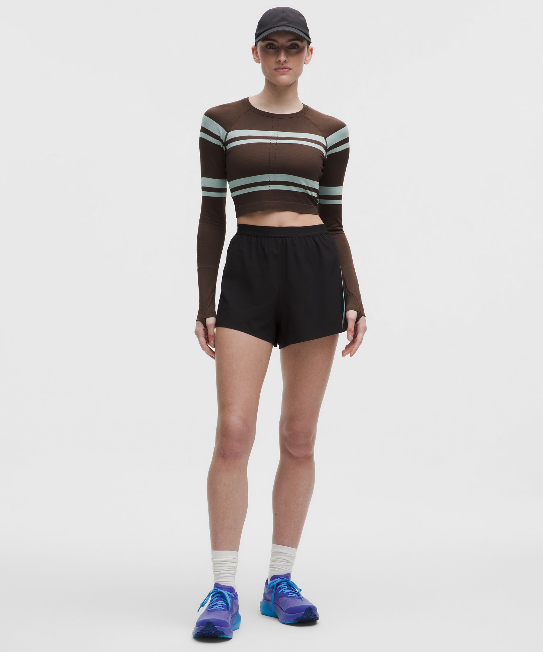 Playera Cropped Swiftly Tech 2.0 de manga larga *Stripe