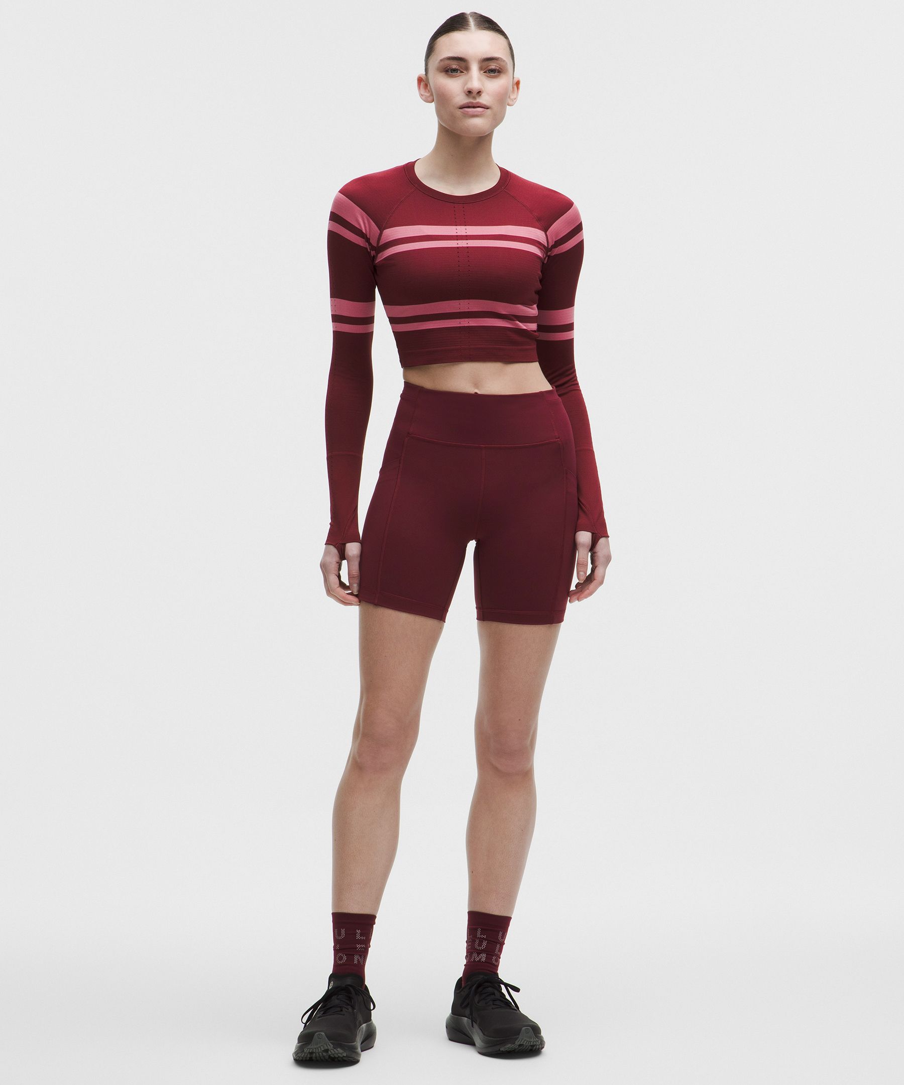 Swiftly Tech Cropped Long-Sleeve Shirt 2.0 *Stripe