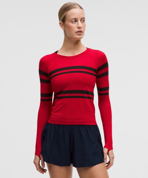 Женский лонгслив Lululemon Swiftly Tech 2.0 в полоску