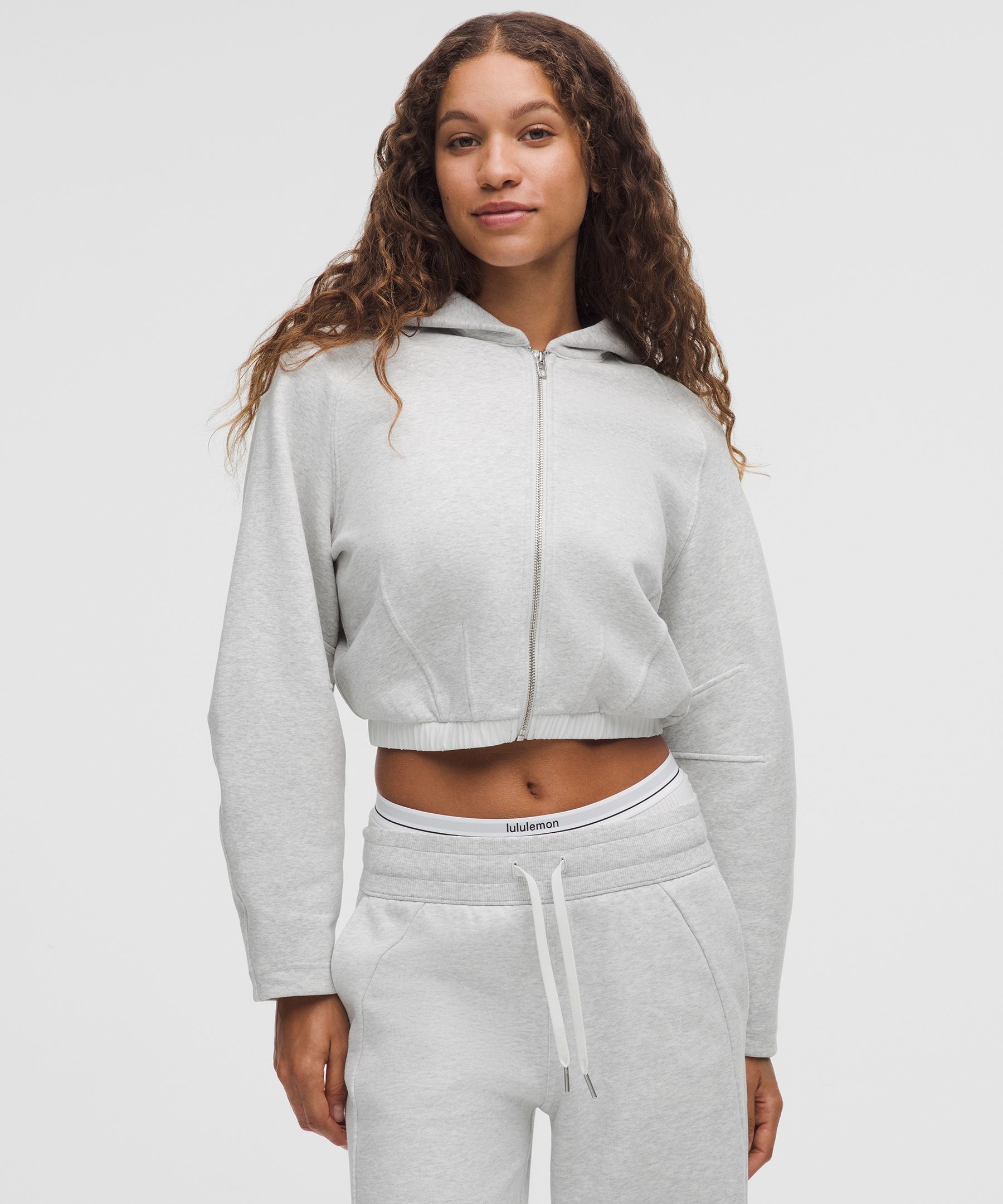 Loungeful Relaxed-Fit Full-Zip Cropped Hoodie