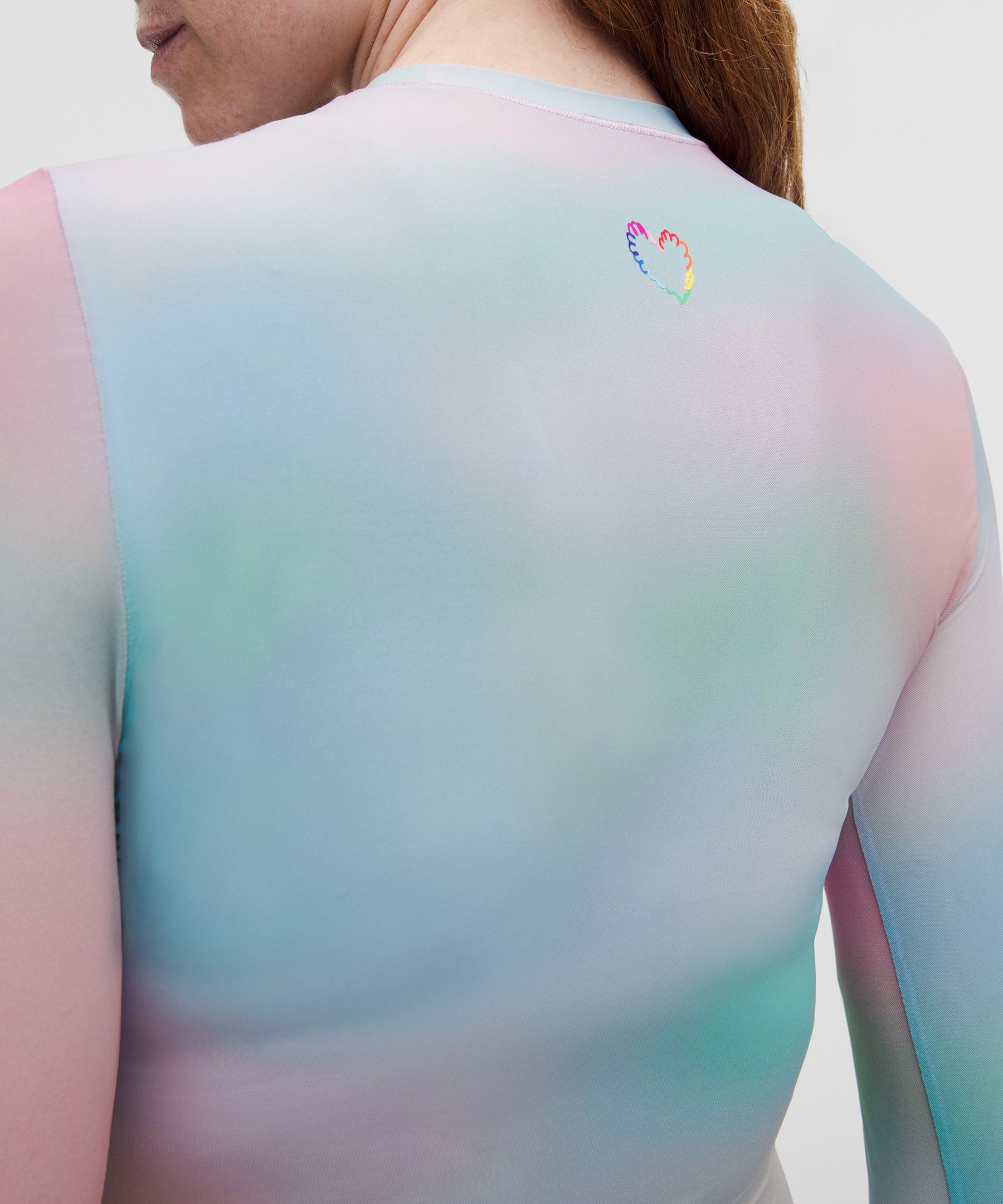 Wundermost Ultra-Soft Nulu Mesh Long-Sleeve Crewneck Bodysuit