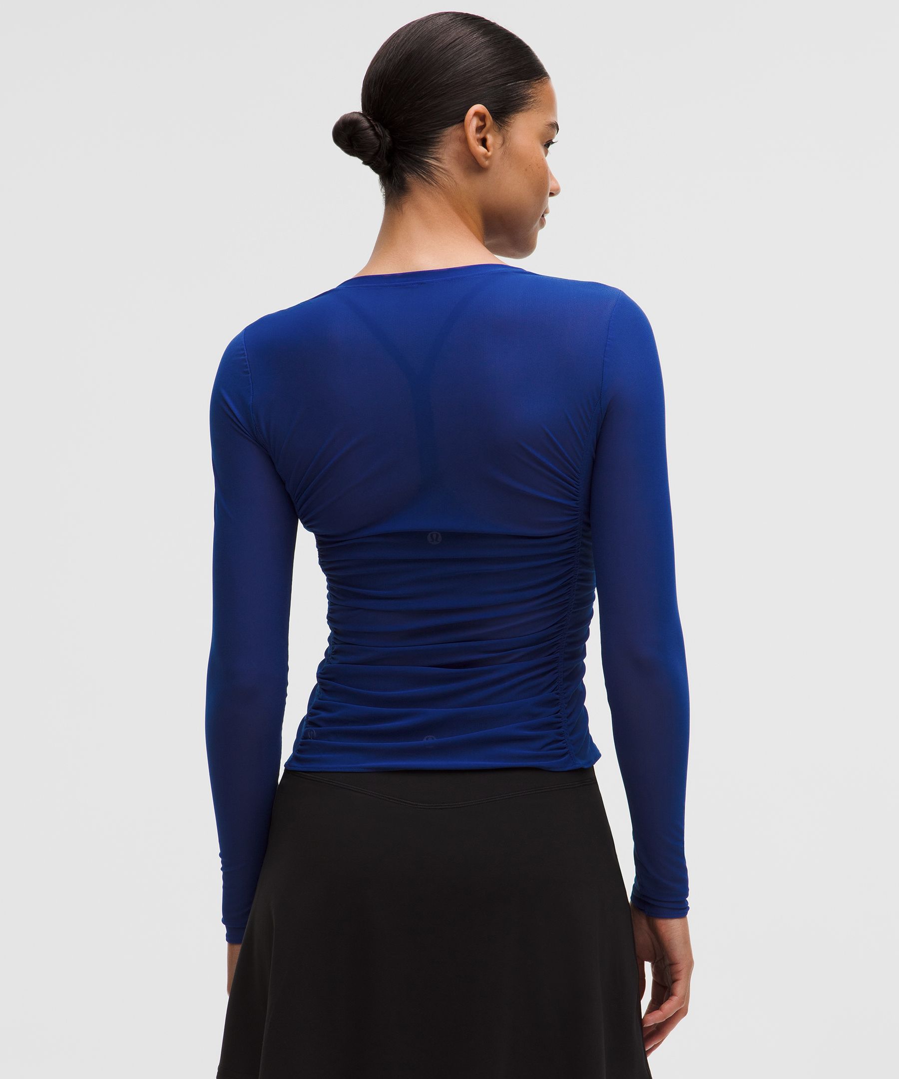 Mesh Ruched Long-Sleeve Shirt thumbnail 3