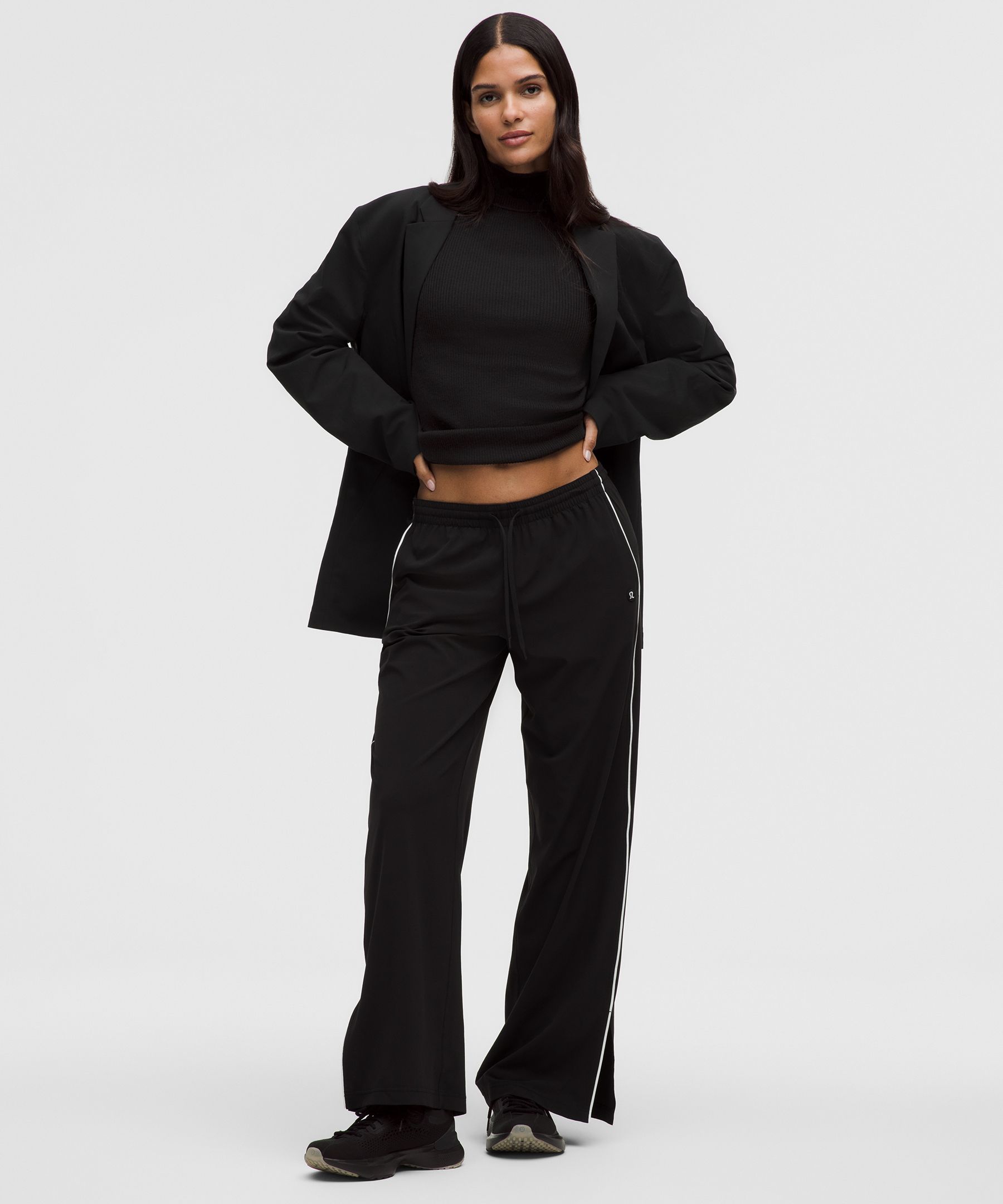 Lululemon Ribbed Merino-blend Turtleneck Sweater In Black