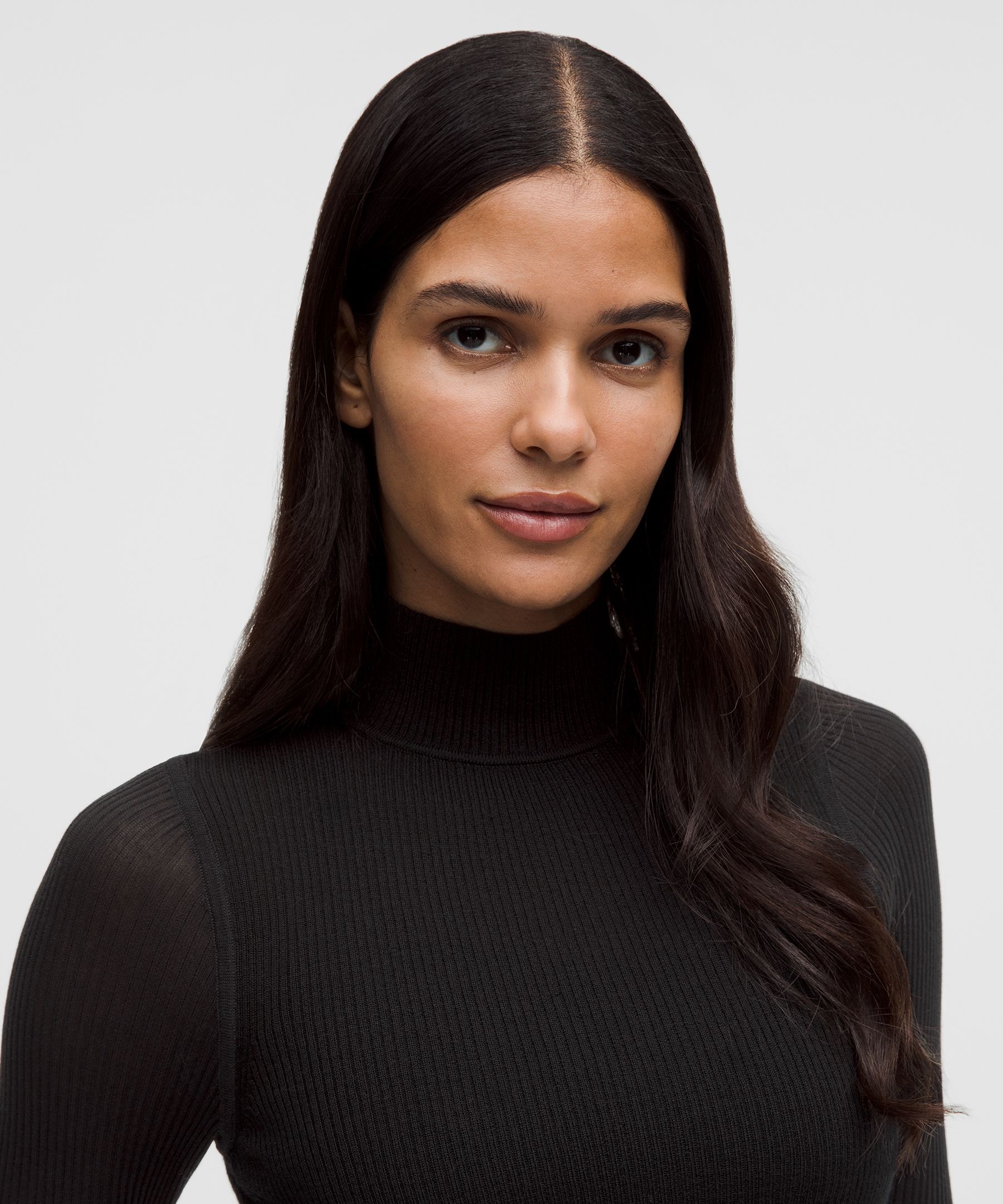 Lululemon Ribbed Merino-blend Turtleneck Sweater In Black