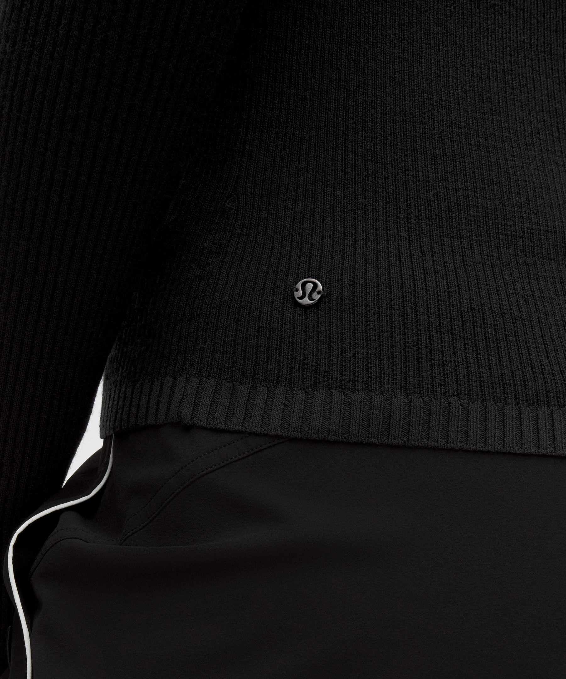 Lululemon Ribbed Merino-blend Turtleneck Sweater In Black
