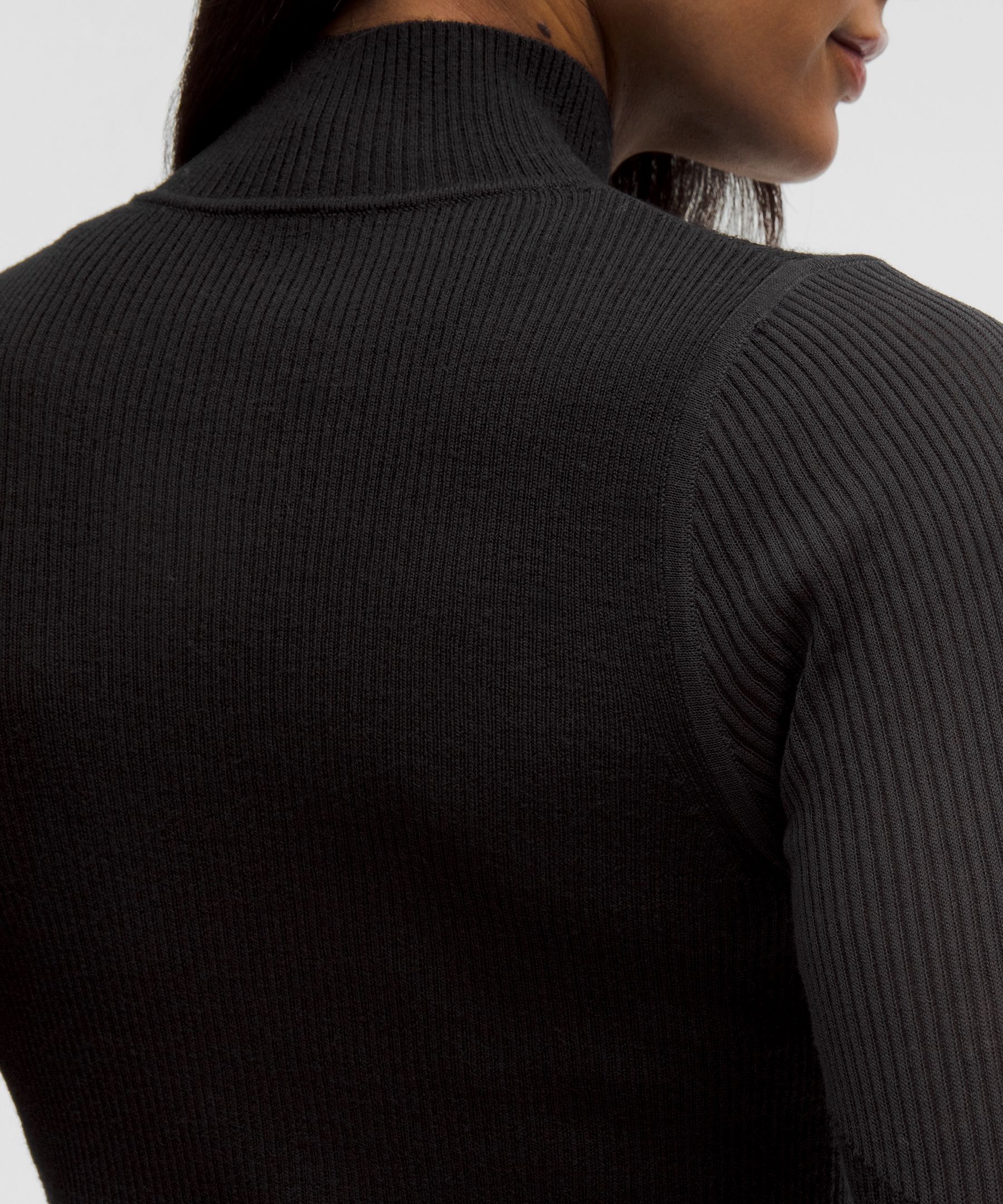 Lululemon Ribbed Merino-blend Turtleneck Sweater In Black