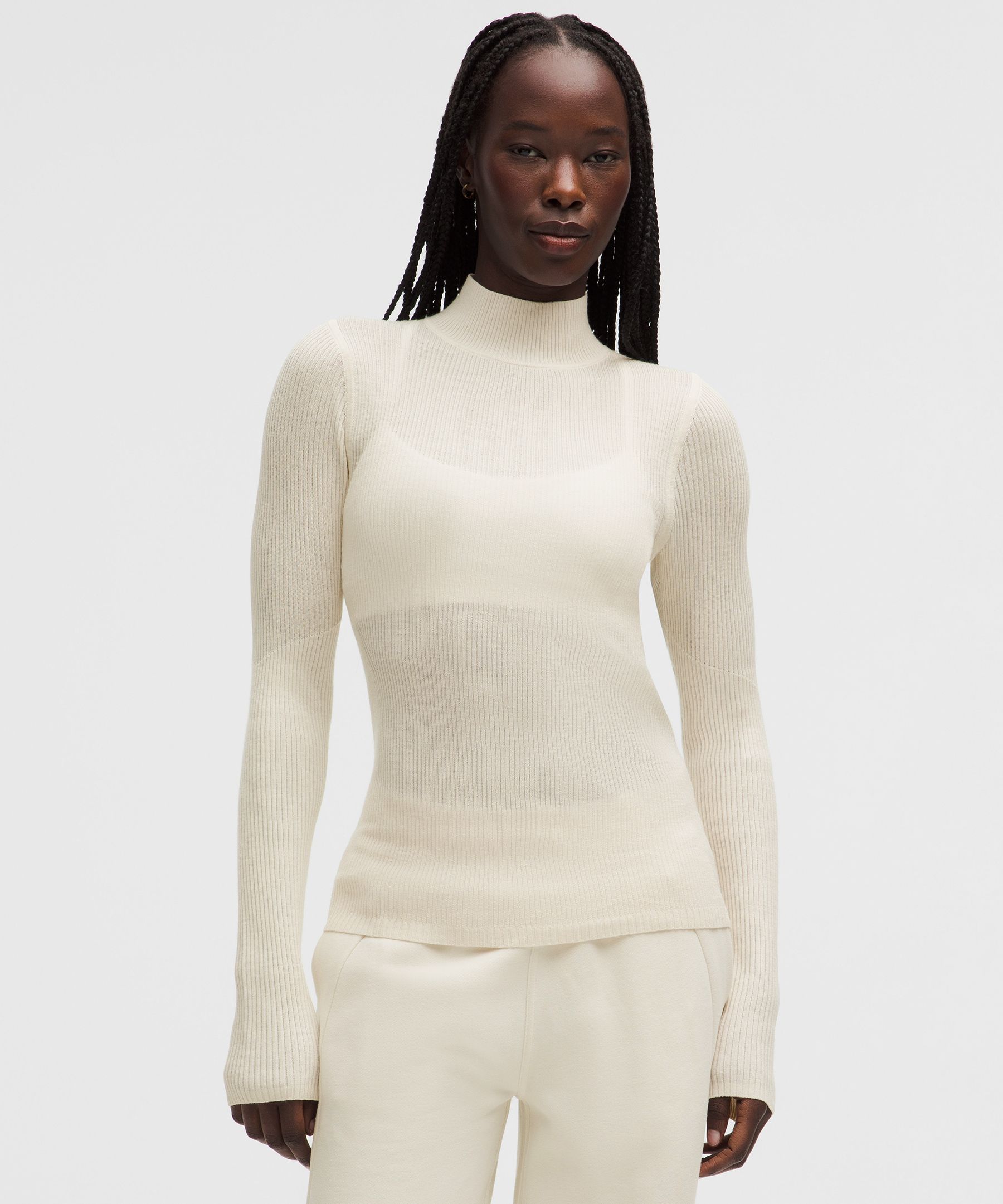 Ribbed Merino-Blend Turtleneck Sweater