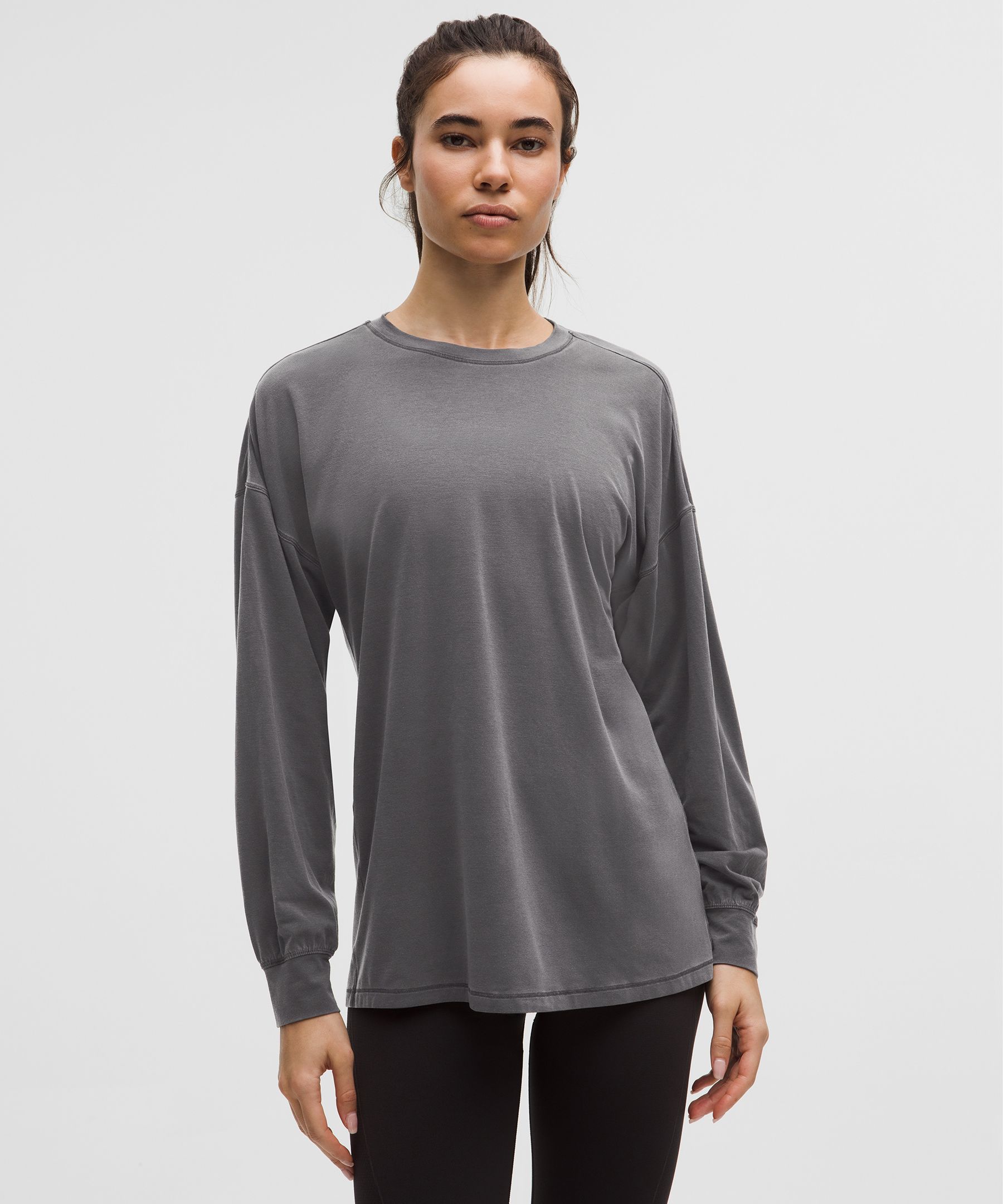 lululemon – Women’s EasySet Relaxed Long-Sleeve Shirt Wash – Color Grey – Size 12