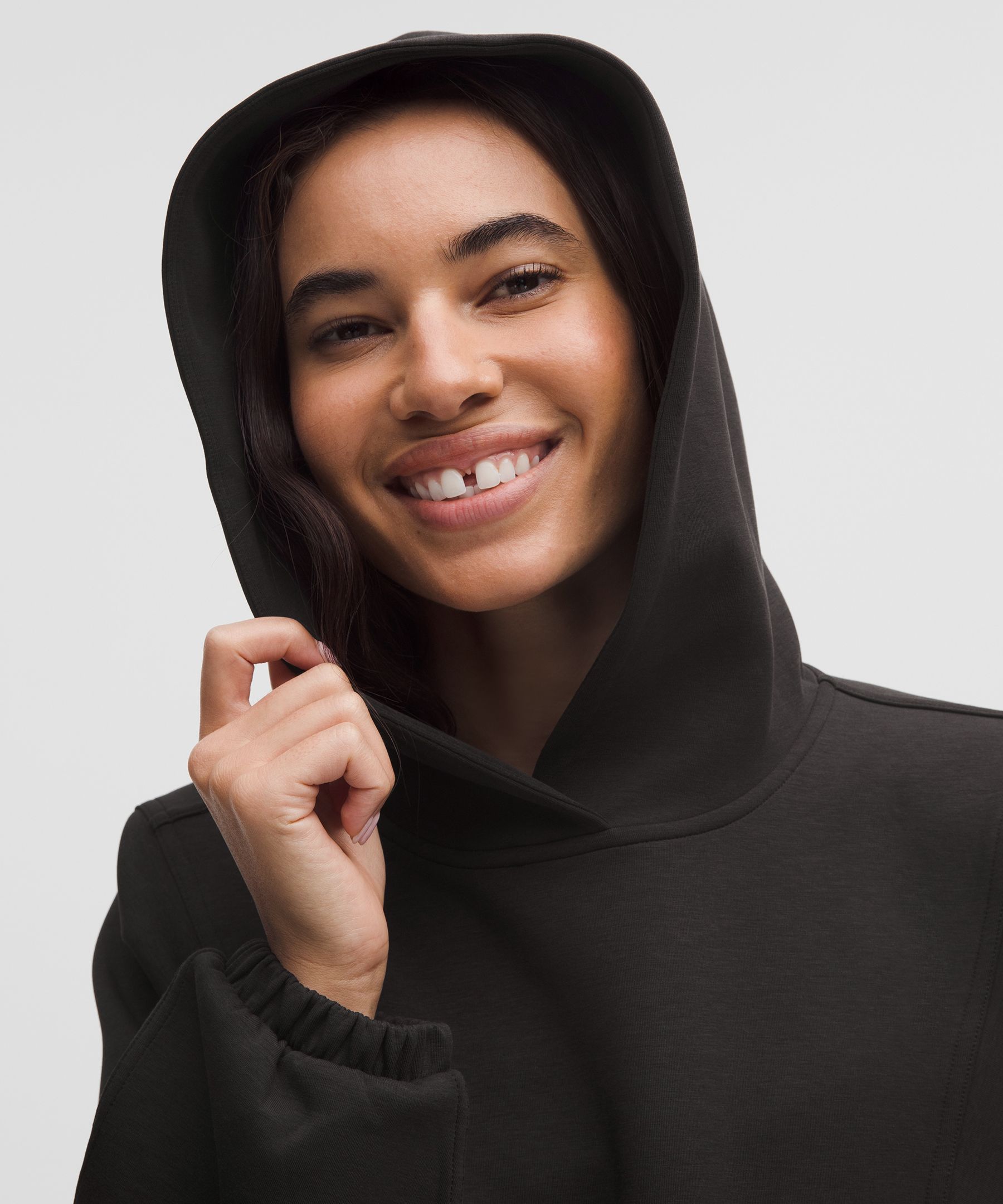 Lululemon Cotton-blend Double-knit Oversized Hoodie In Black
