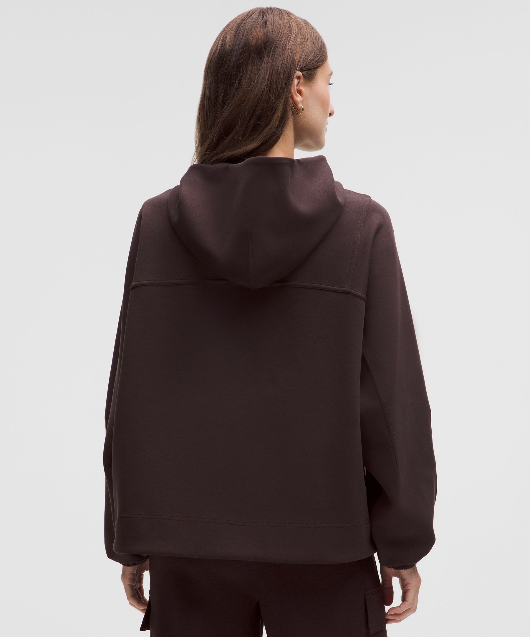 Lululemon Cotton-blend Double-knit Oversized Hoodie In Brown