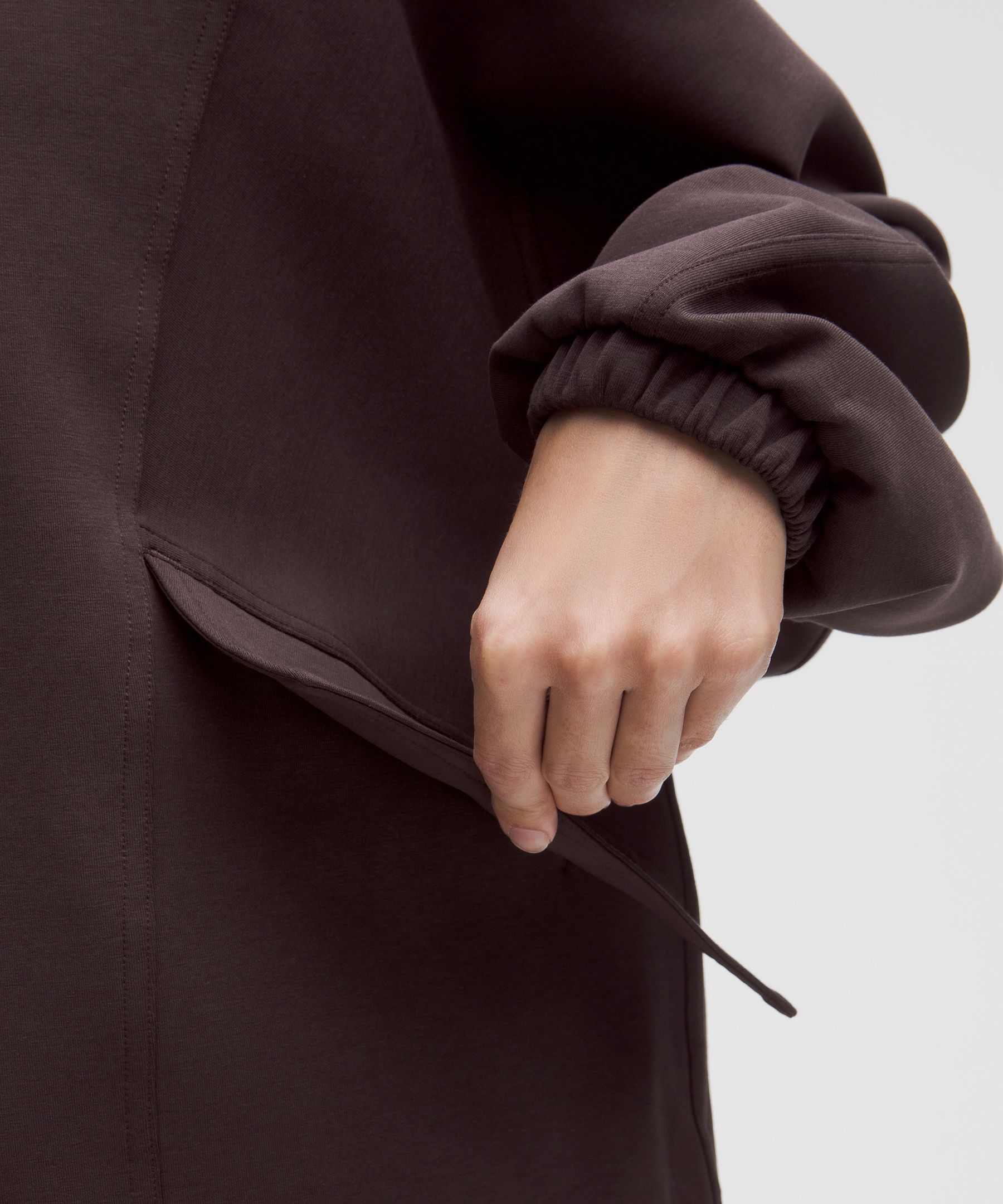 Lululemon Cotton-blend Double-knit Oversized Hoodie In Brown