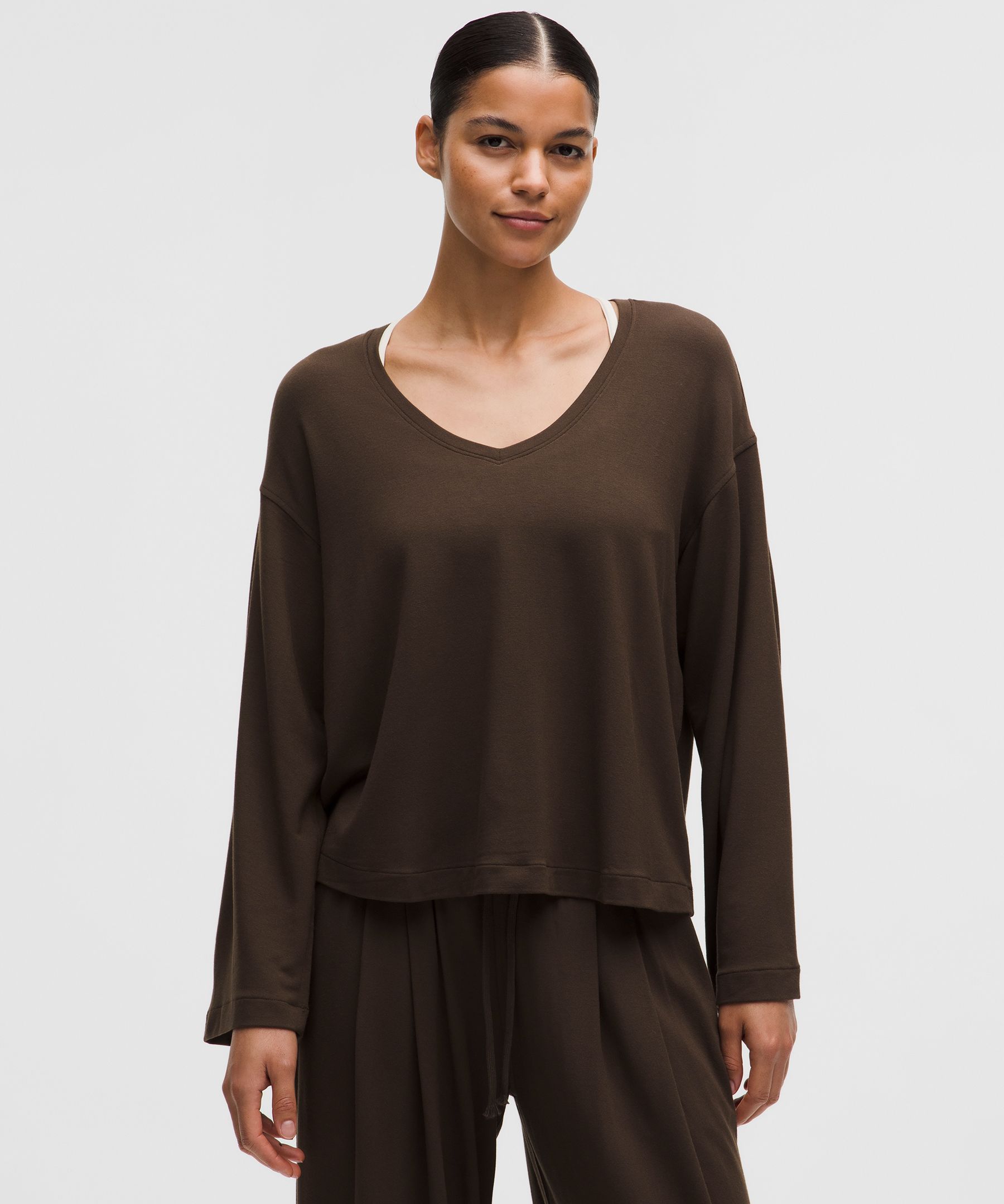 BeCalm V-Neck Bell Sleeve Shirt