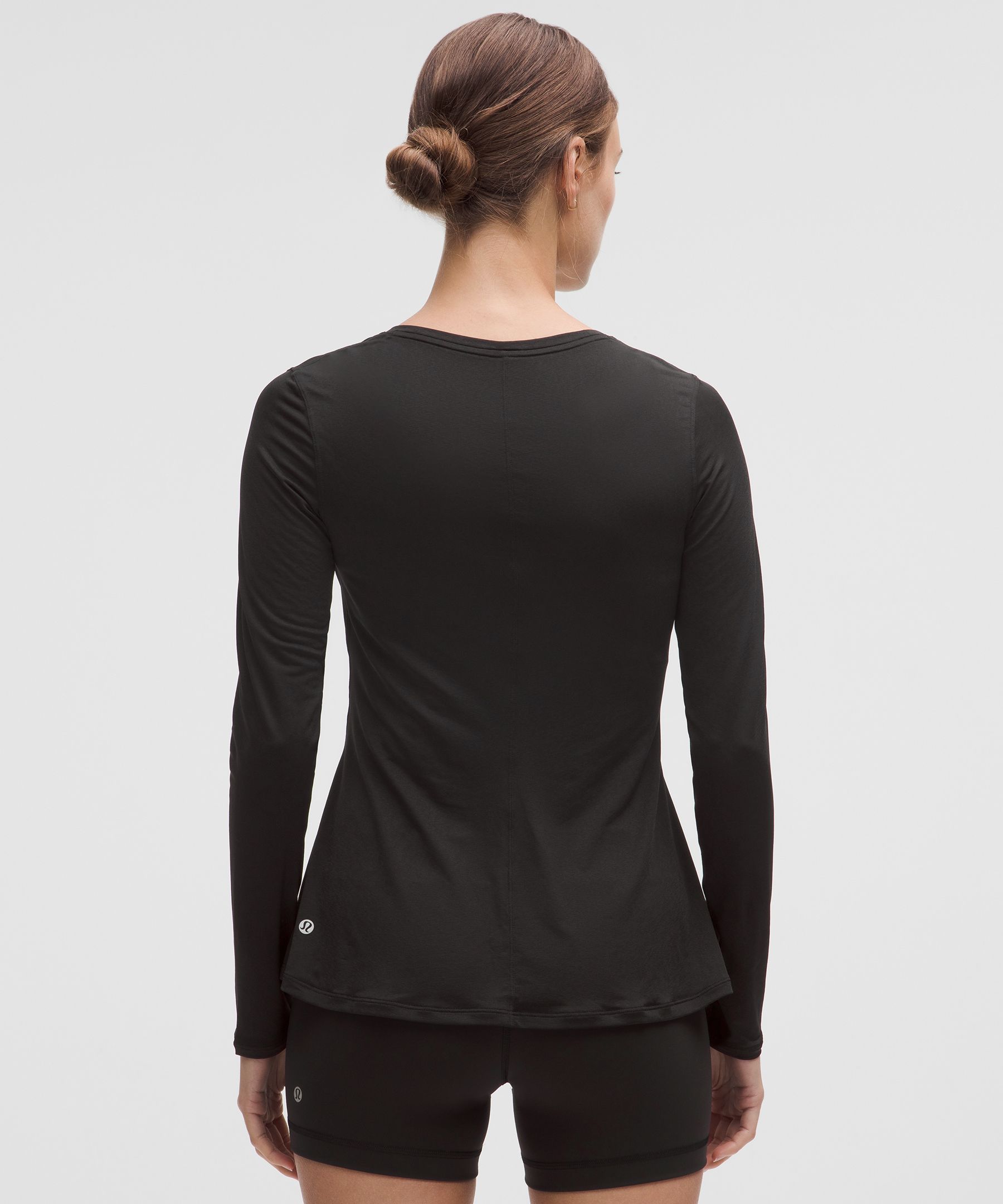 Lightweight Flowy Hem Long-Sleeve Shirt