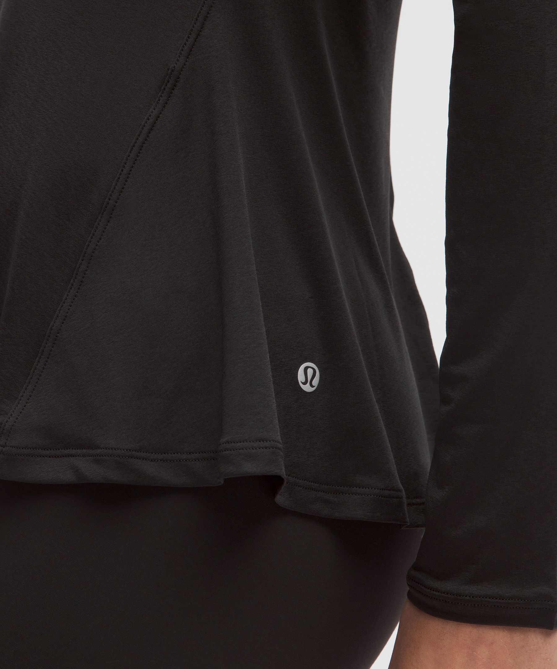 Lightweight Flowy Hem Long-Sleeve Shirt