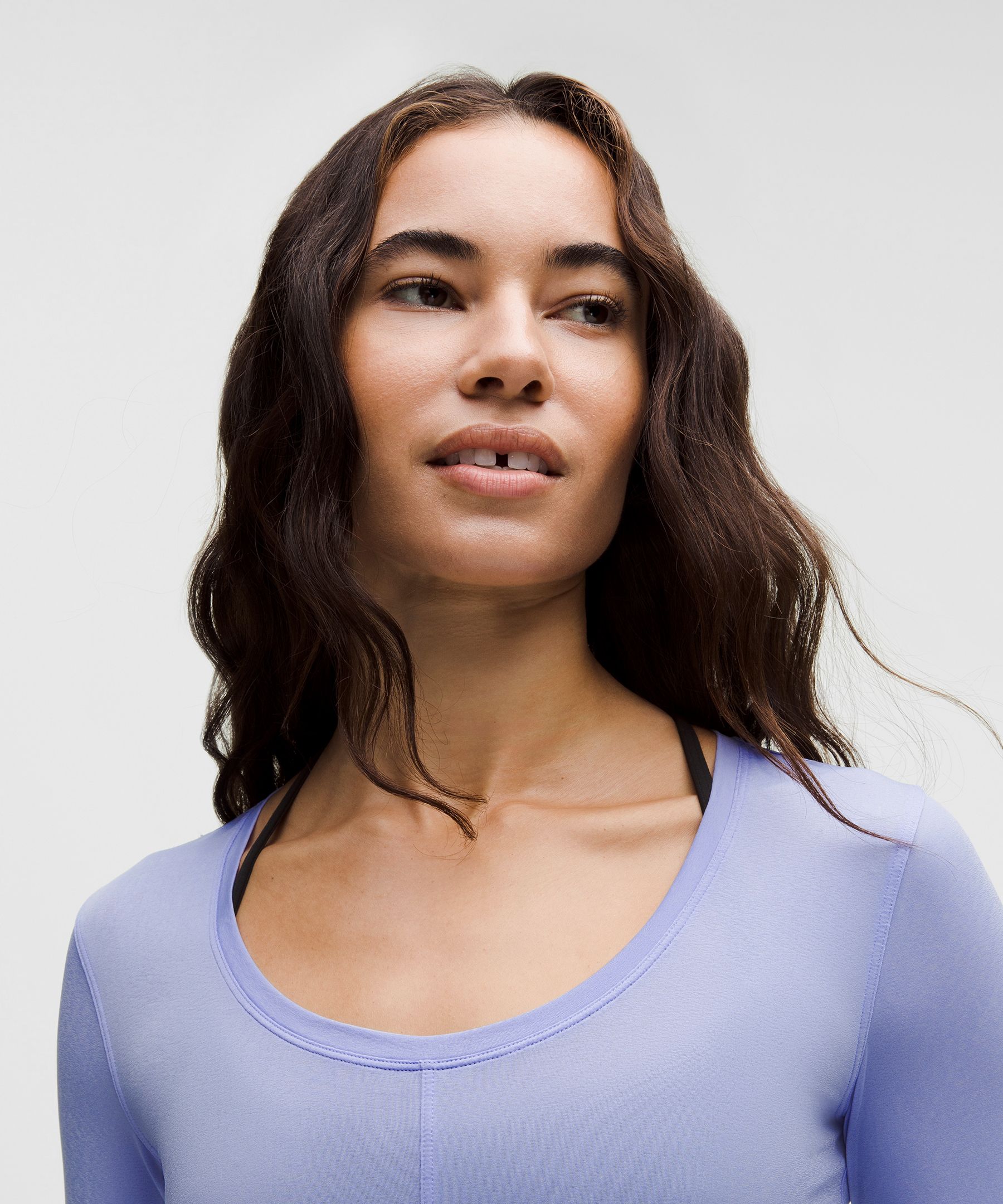 Lightweight Flowy Hem Long-Sleeve Shirt