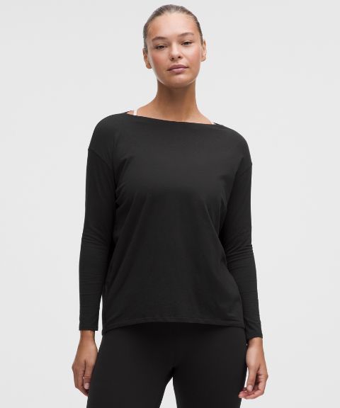 Женский лонгслив Lululemon Back In Action из органического хлопка