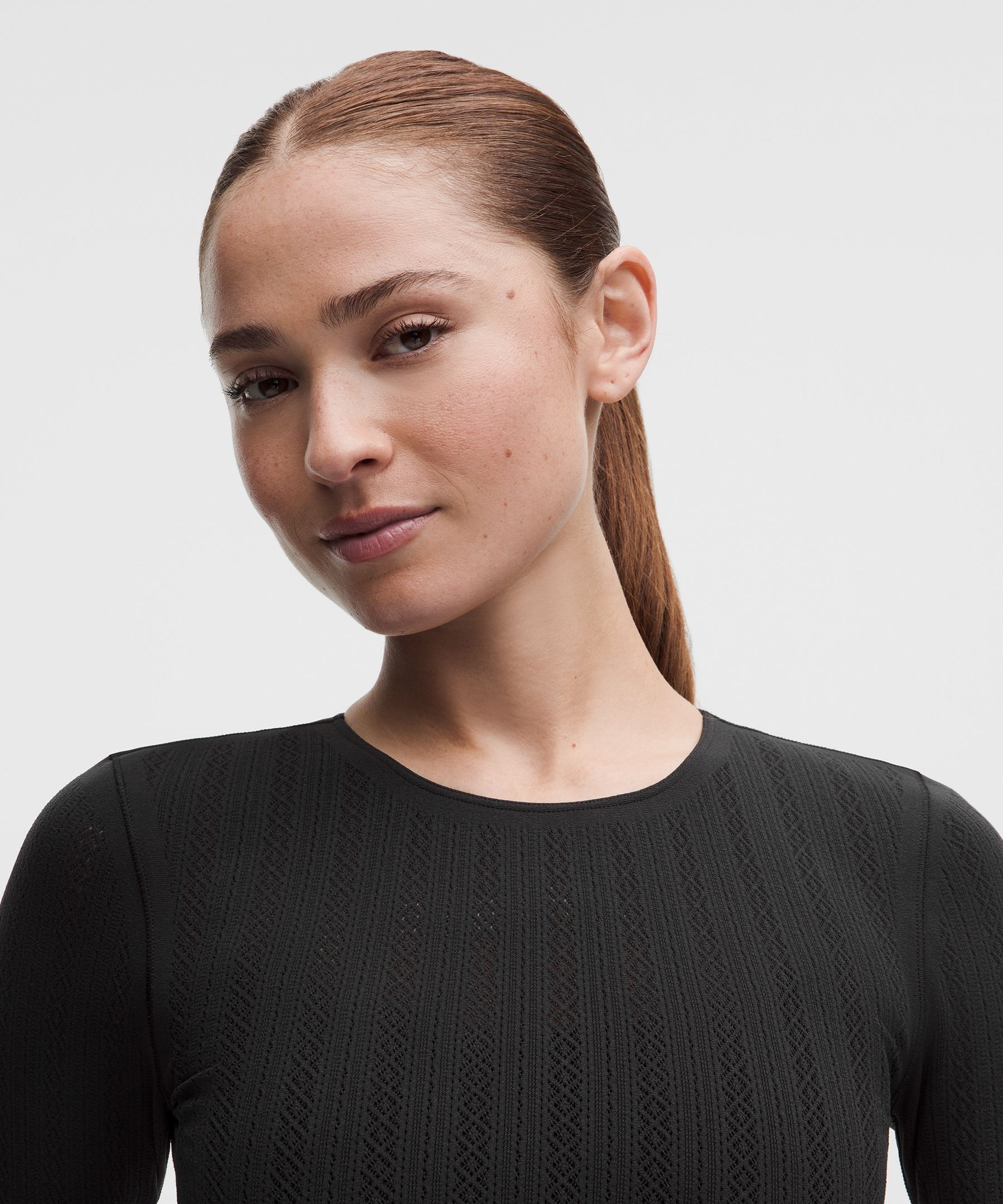 RevealKnit Pointelle Long-Sleeve Shirt
