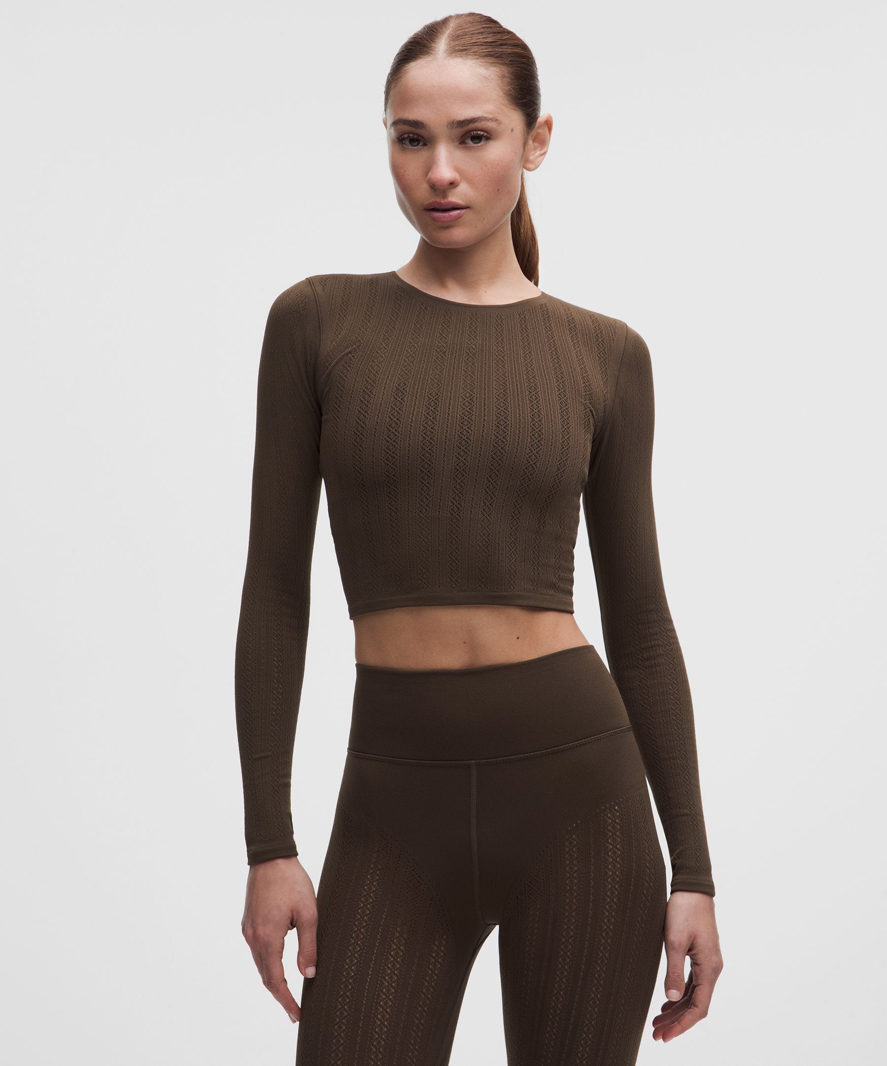 Haut manches longues à tricot pointelle RevealKnit